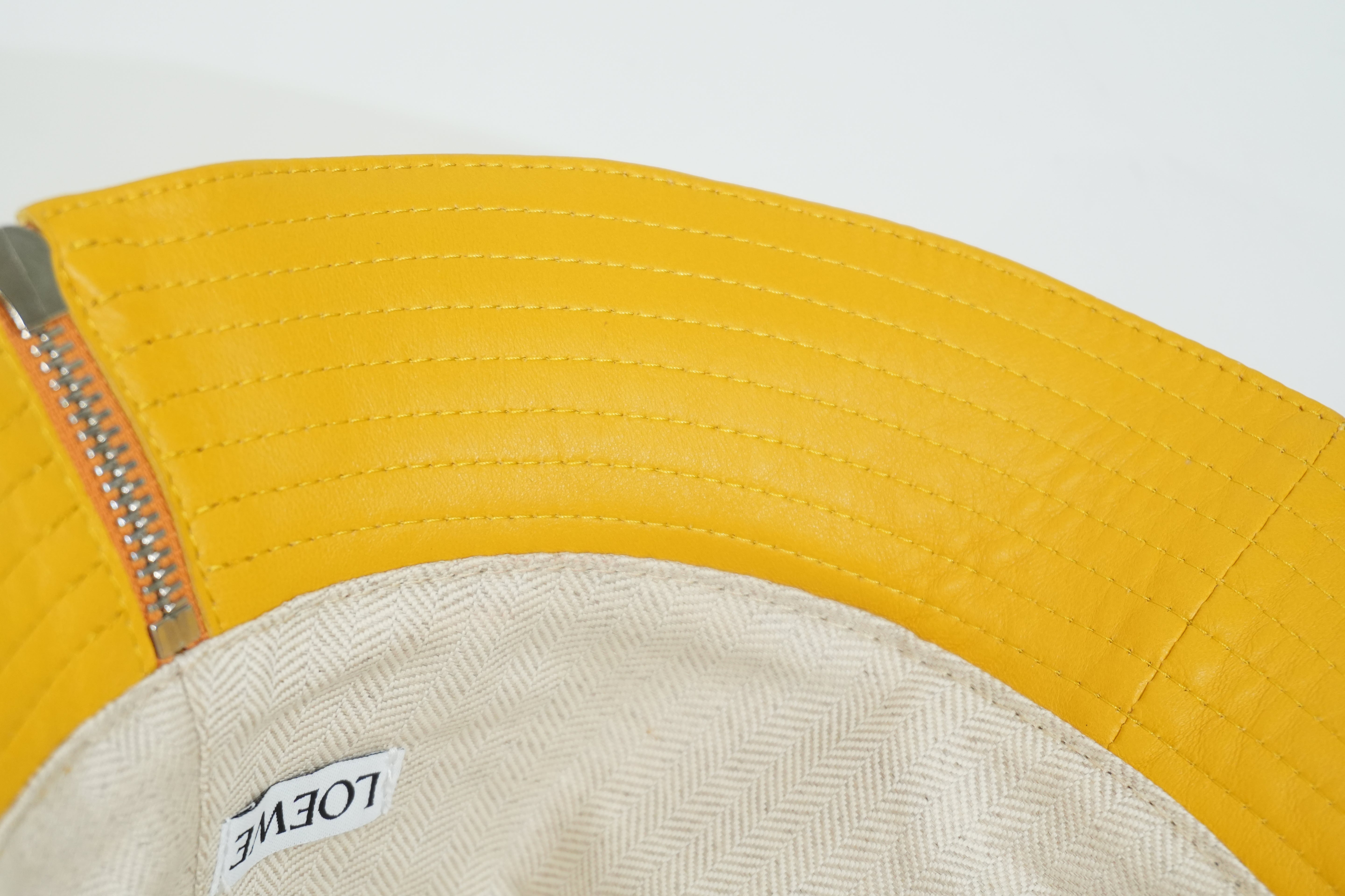 Pre-owned Loewe Seaman Bucket Hat Yellow