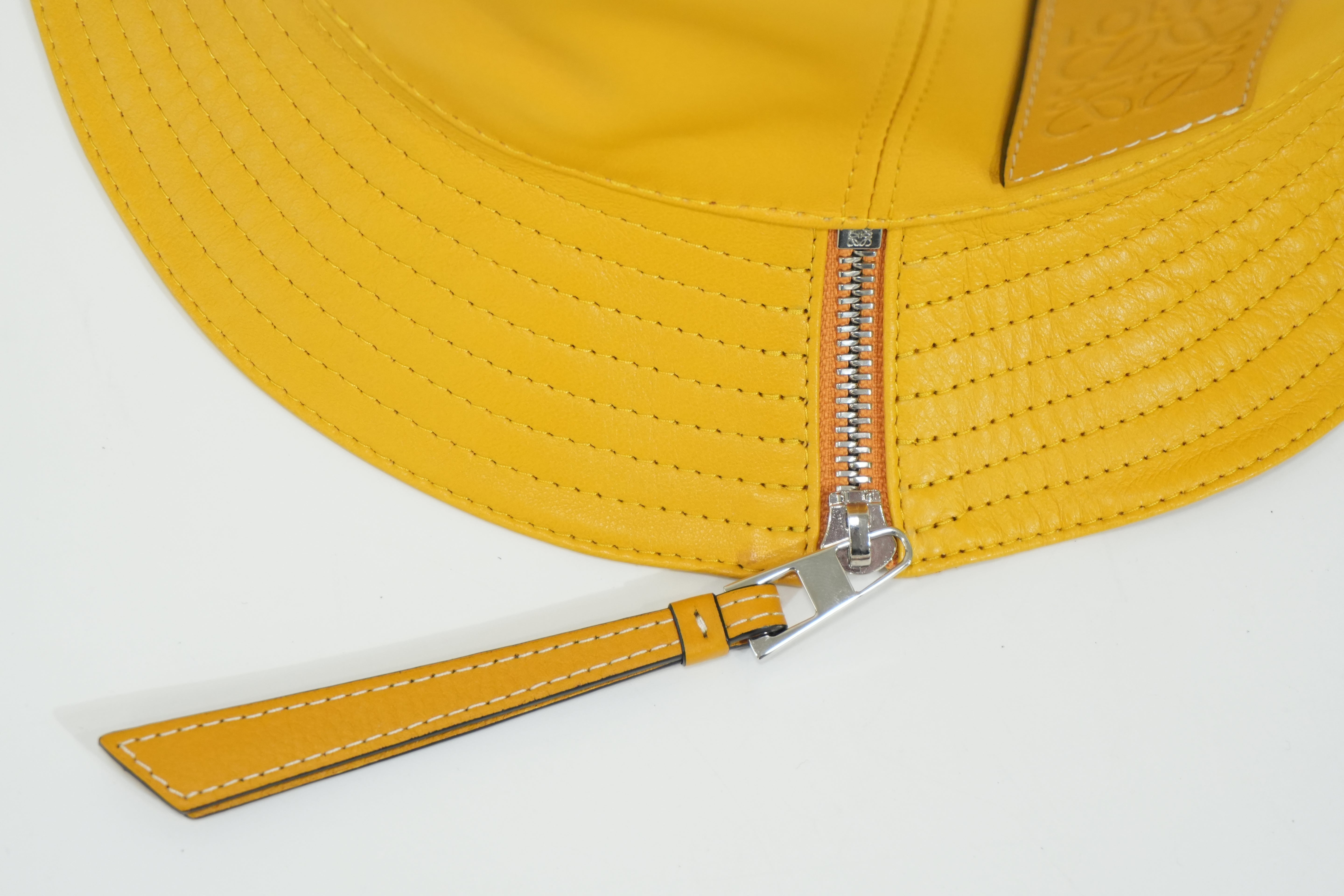 Pre-owned Loewe Seaman Bucket Hat Yellow