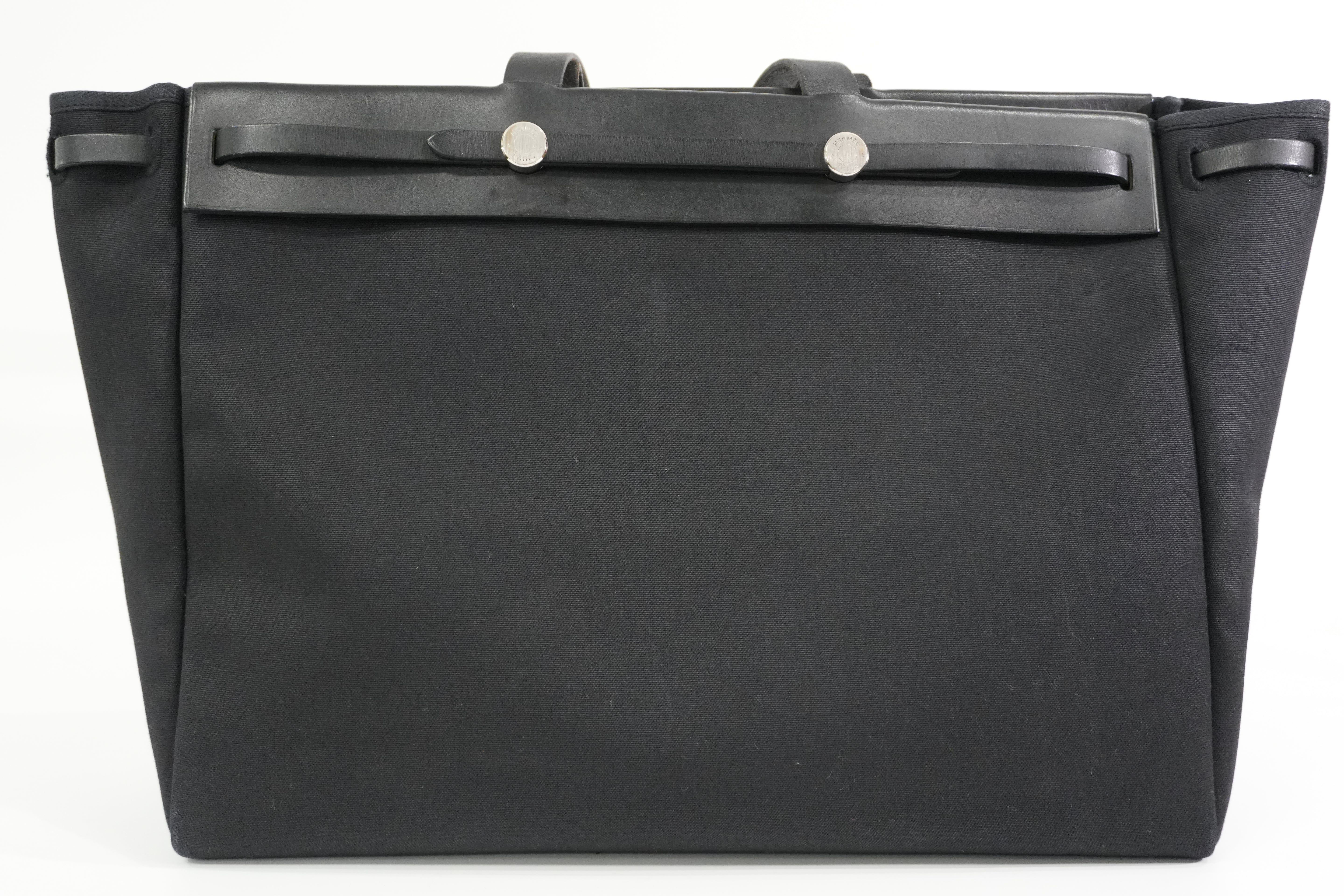 Pre-owned Hermes Herbag Cabas GM Tote Bag Black