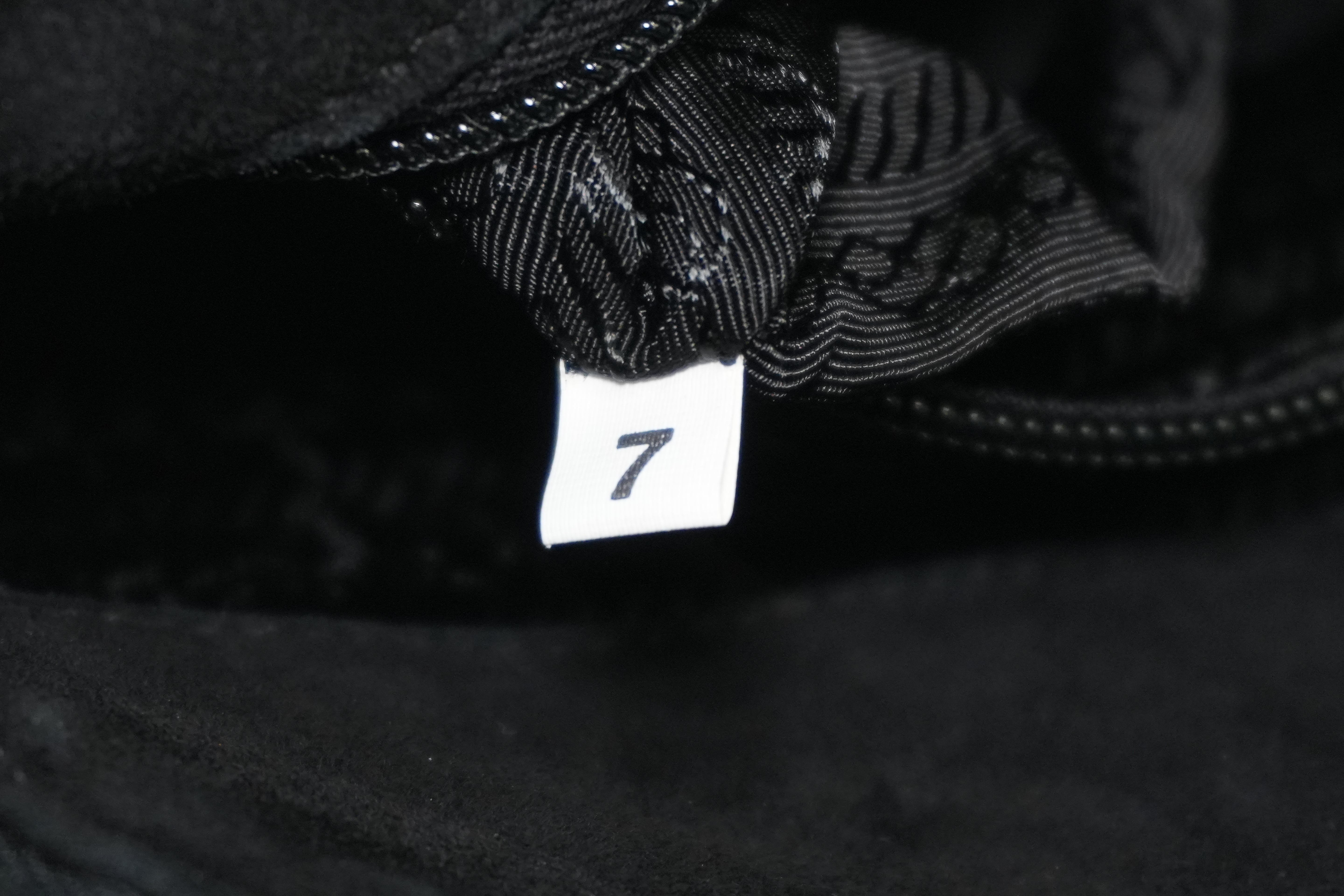 Prada Suede Leather Chain Shoulder Bag Black Used