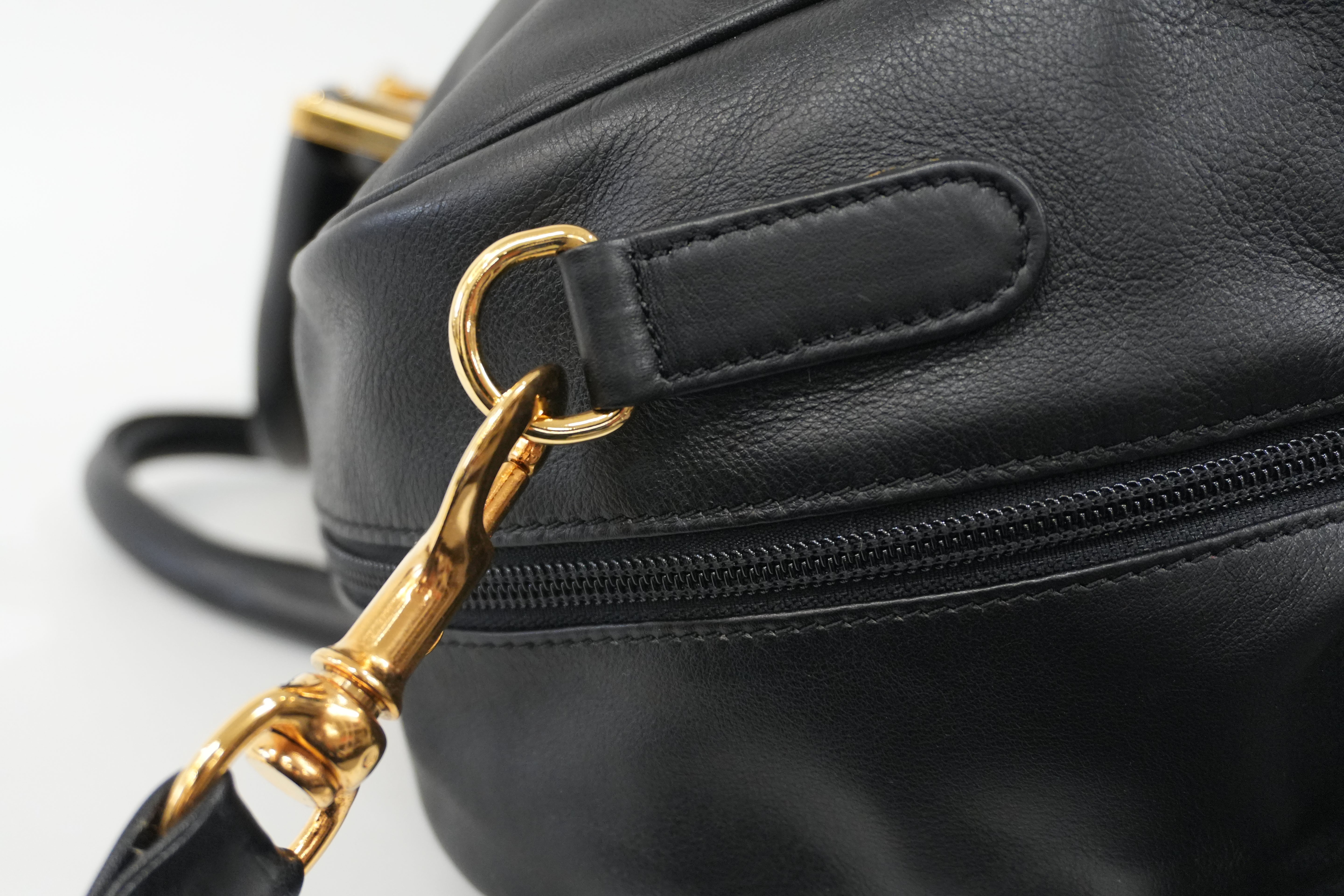 Pre-Owned Loewe Anagram Boston Bag Black