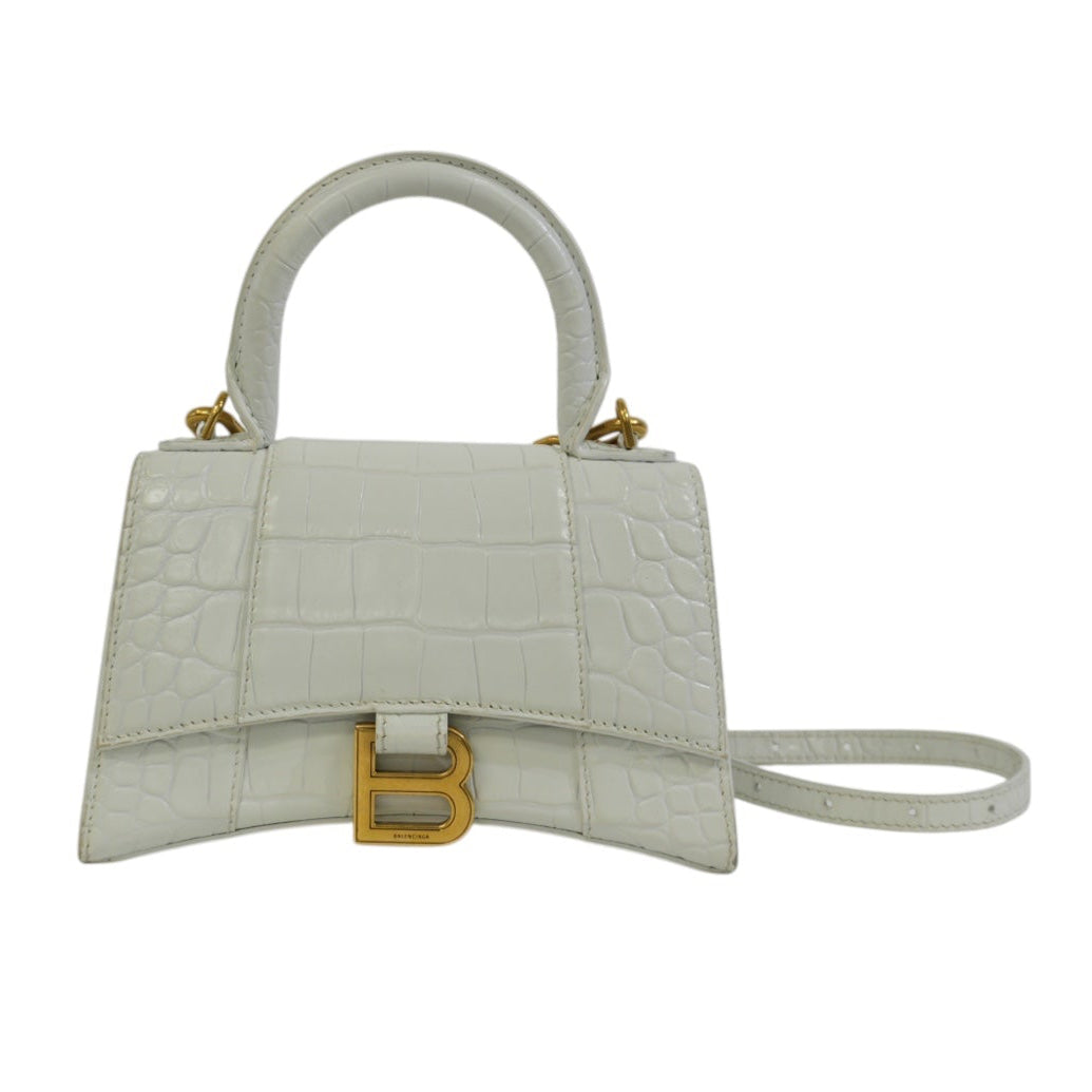 Balenciaga Hourglass XS Top Handle White