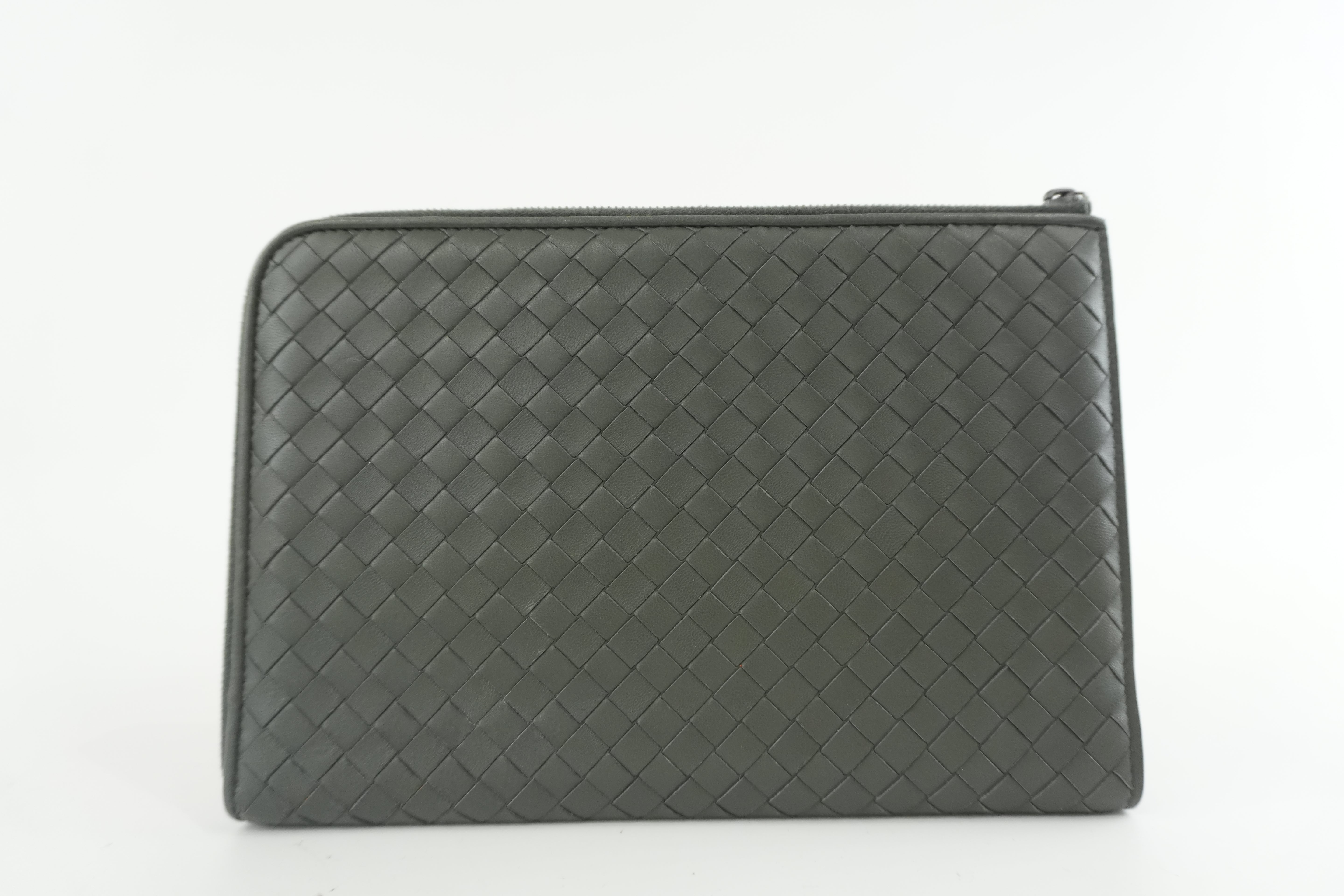 Pre-owned Bottega Veneta Leather Clutch Bag Gray