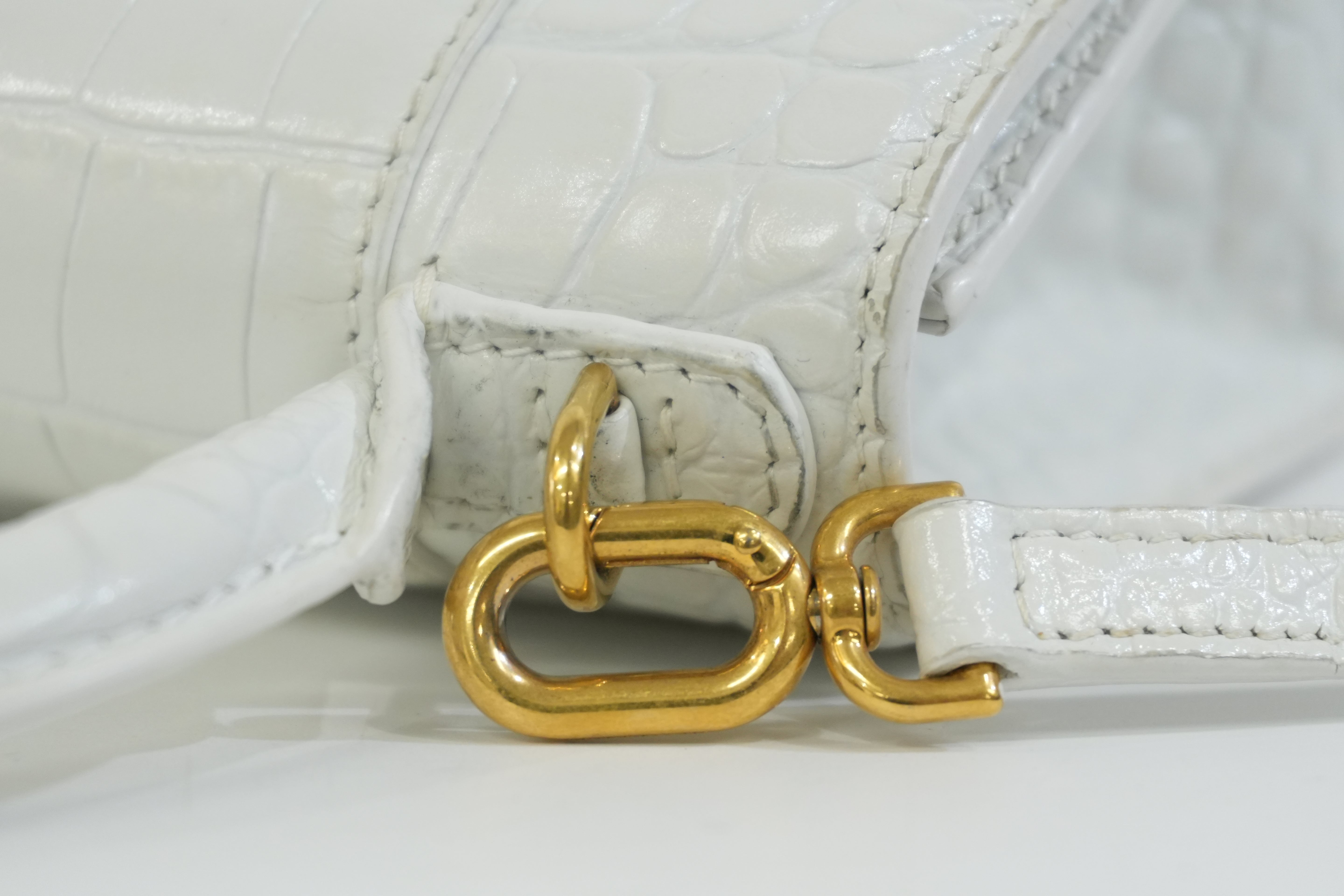 Balenciaga Hourglass XS Top Handle White