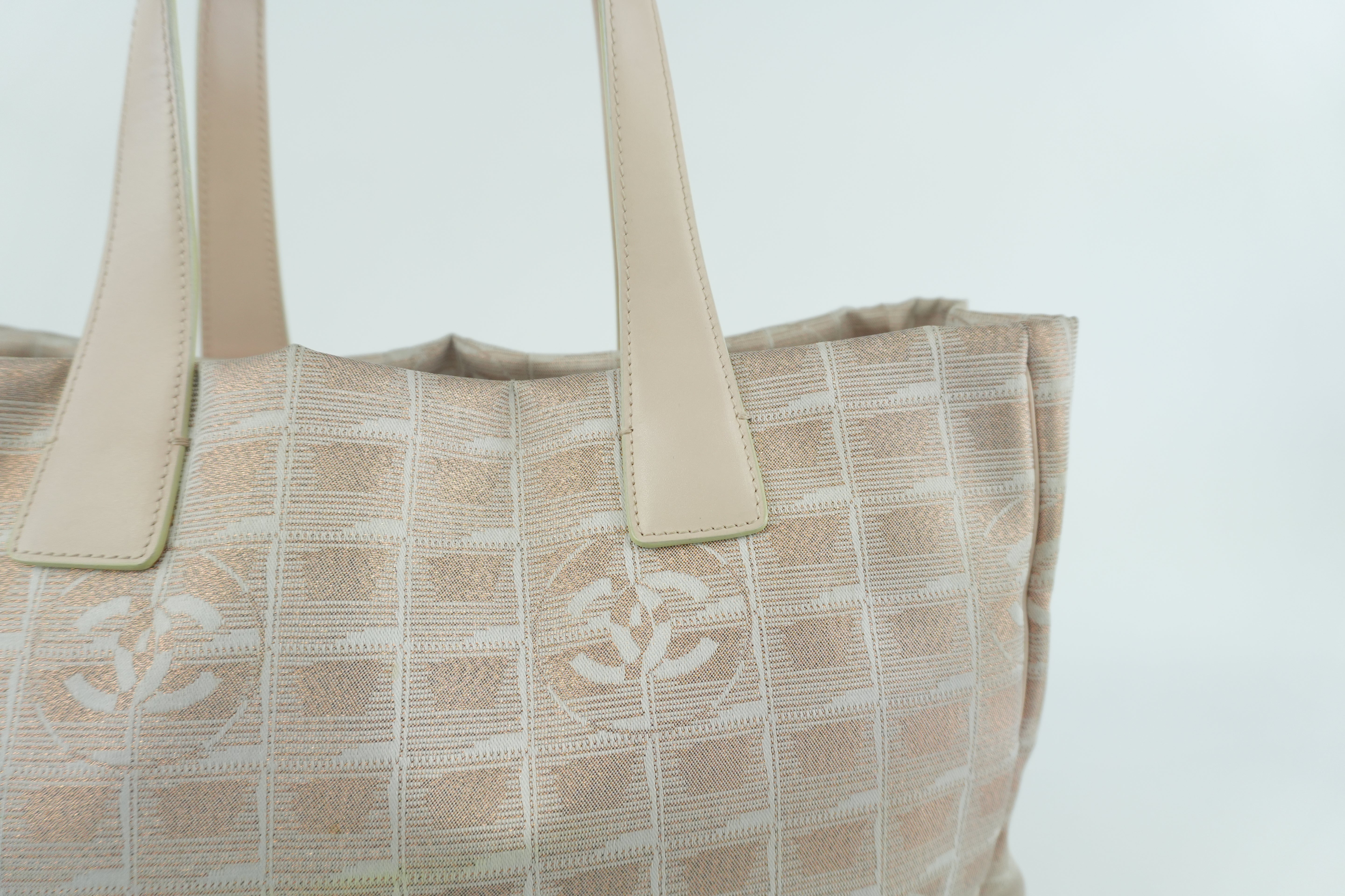 Chanel New Travel Line Tote MM Pink Nylon Used