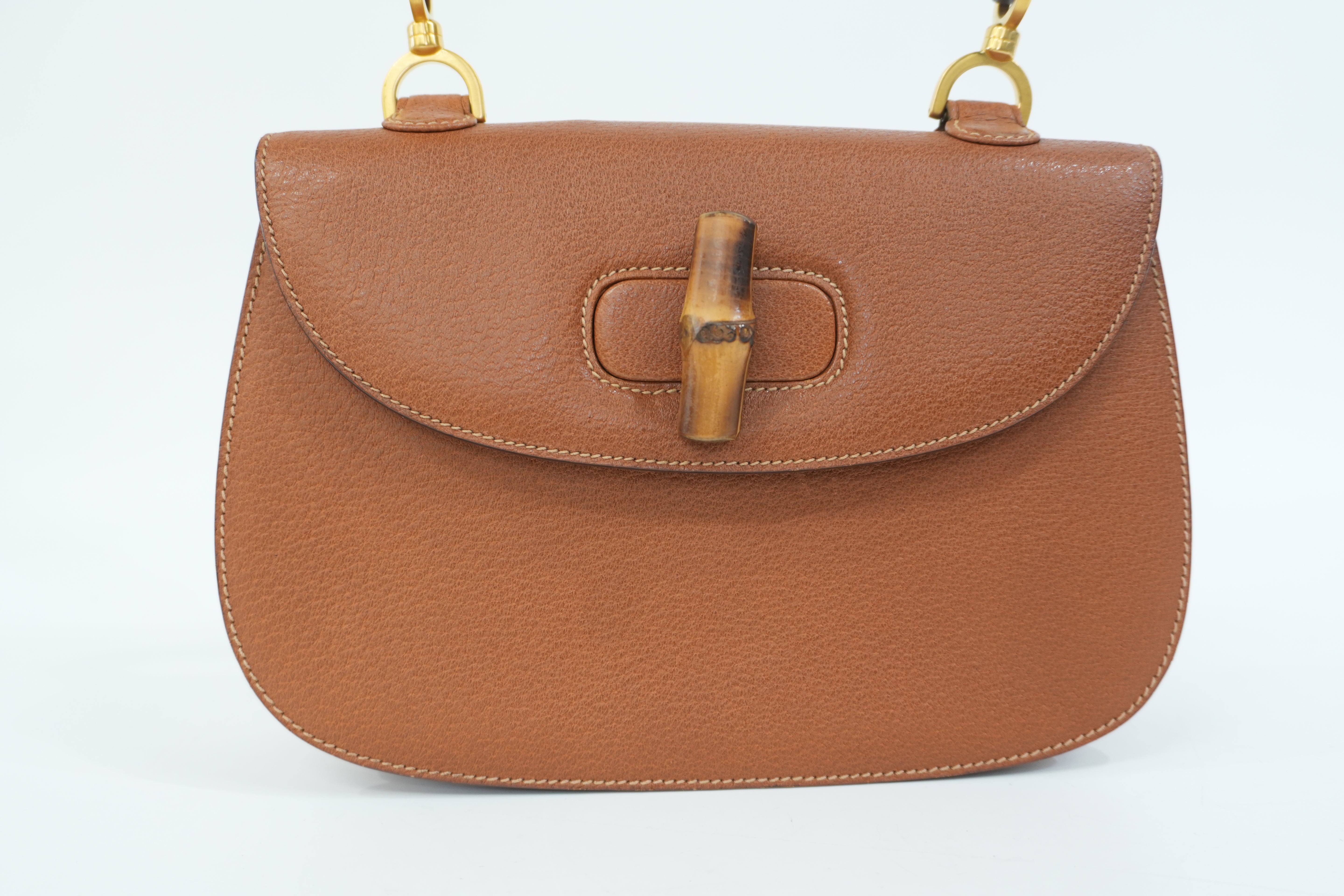 Pre-Owned Gucci Bamboo Handbag Brown