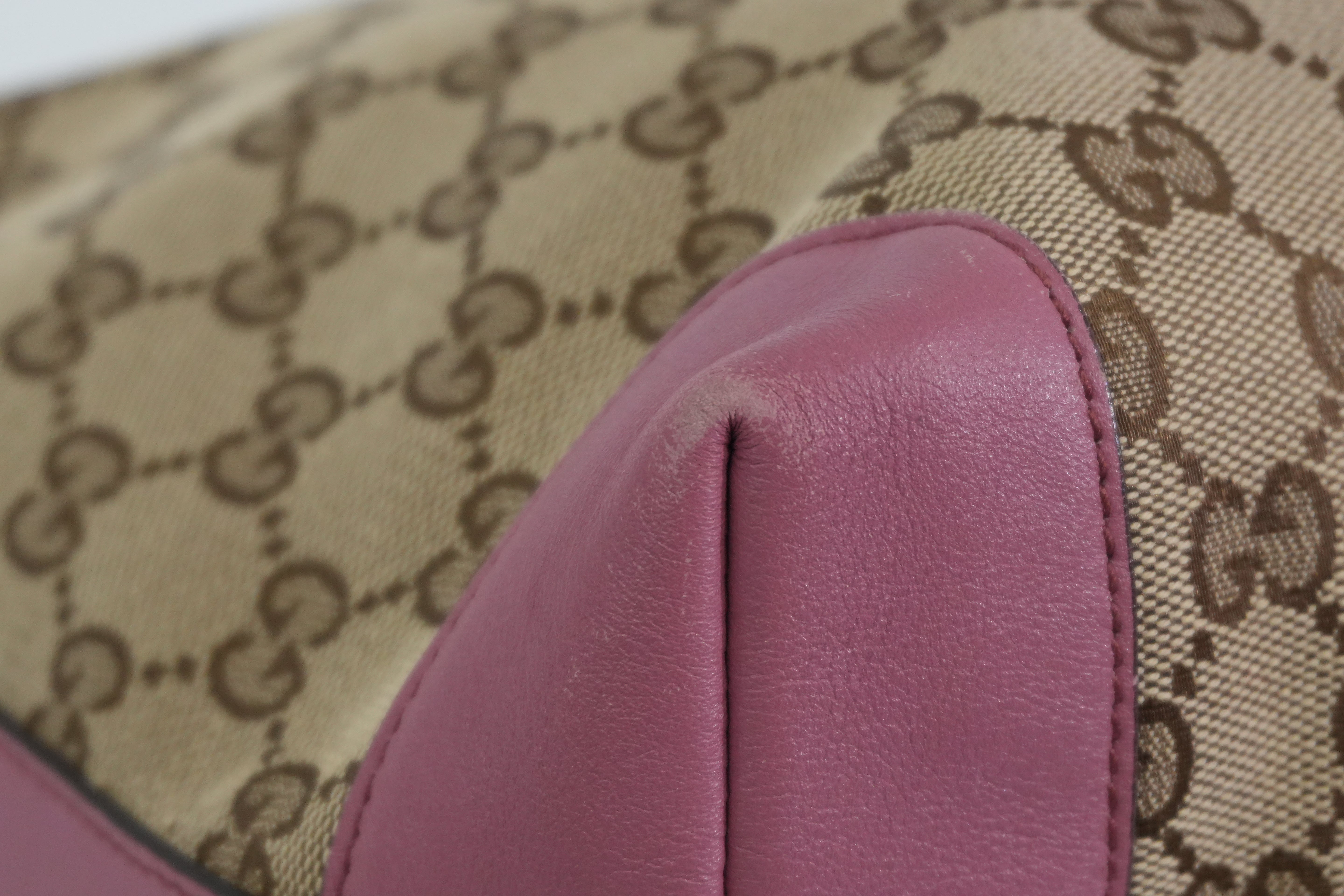 Pre-owned Gucci Bamboo Guccisima Handbag Pink