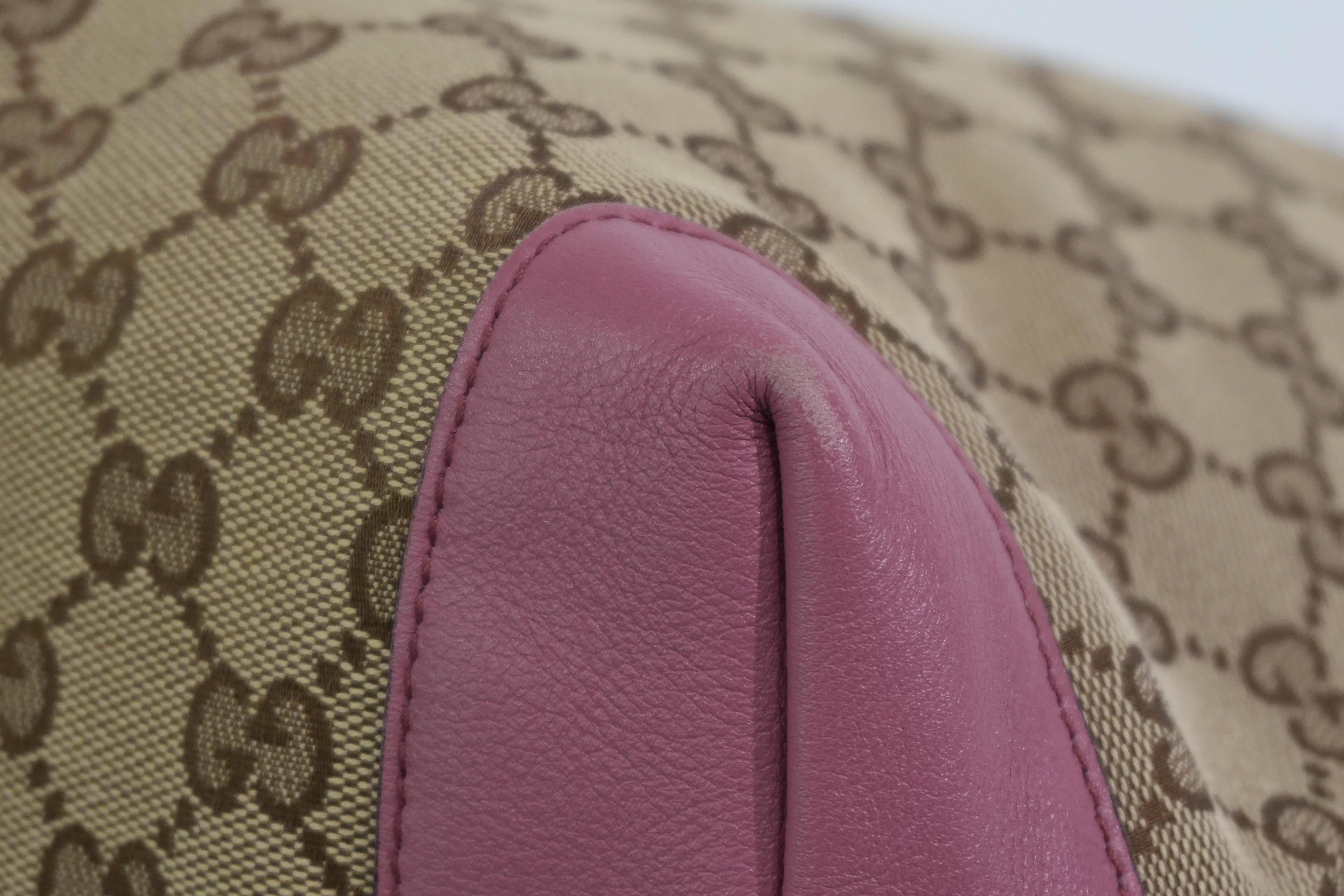 Pre-owned Gucci Bamboo Guccisima Handbag Pink