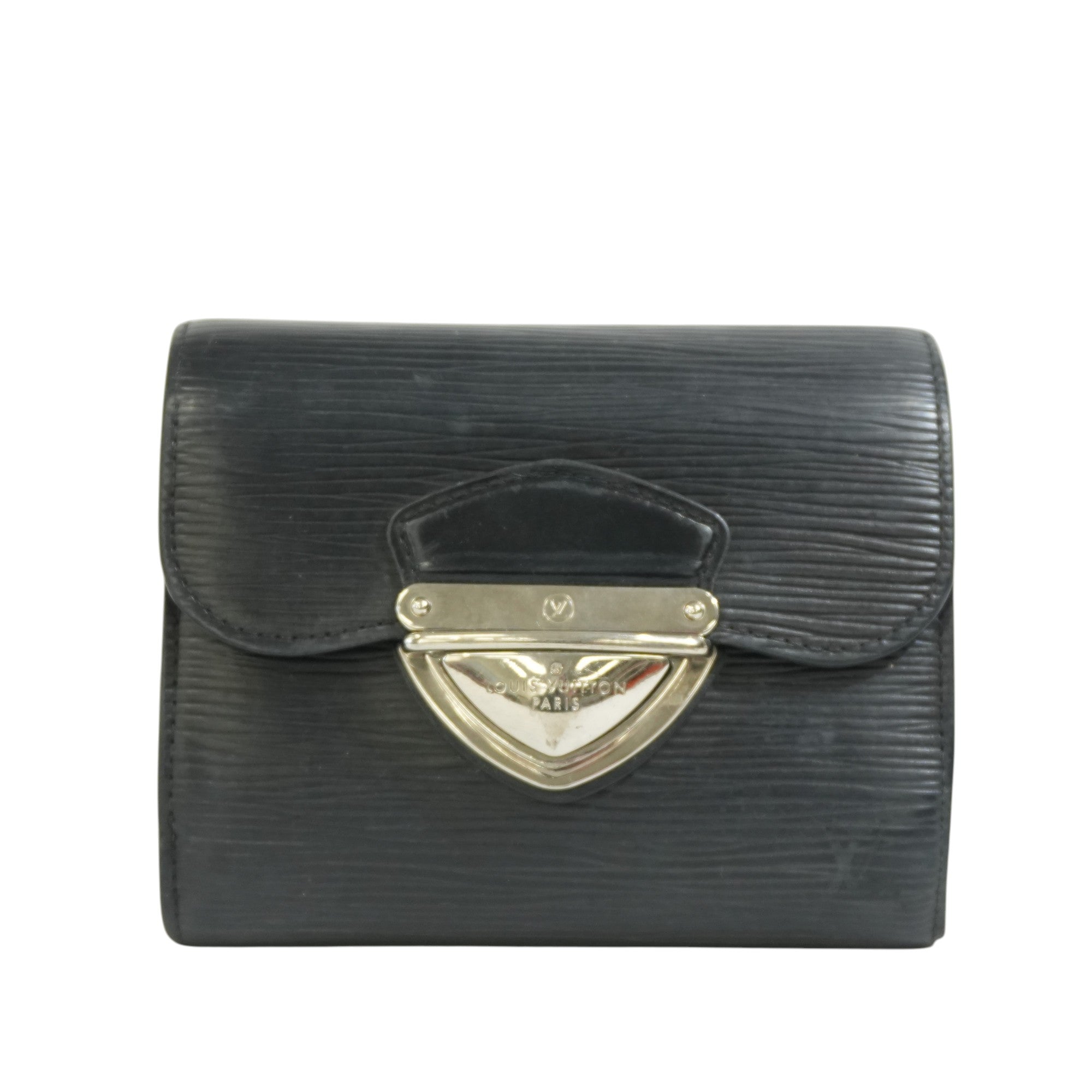 Pre-owned Louis Vuitton Epi Joey Compact Wallet Black