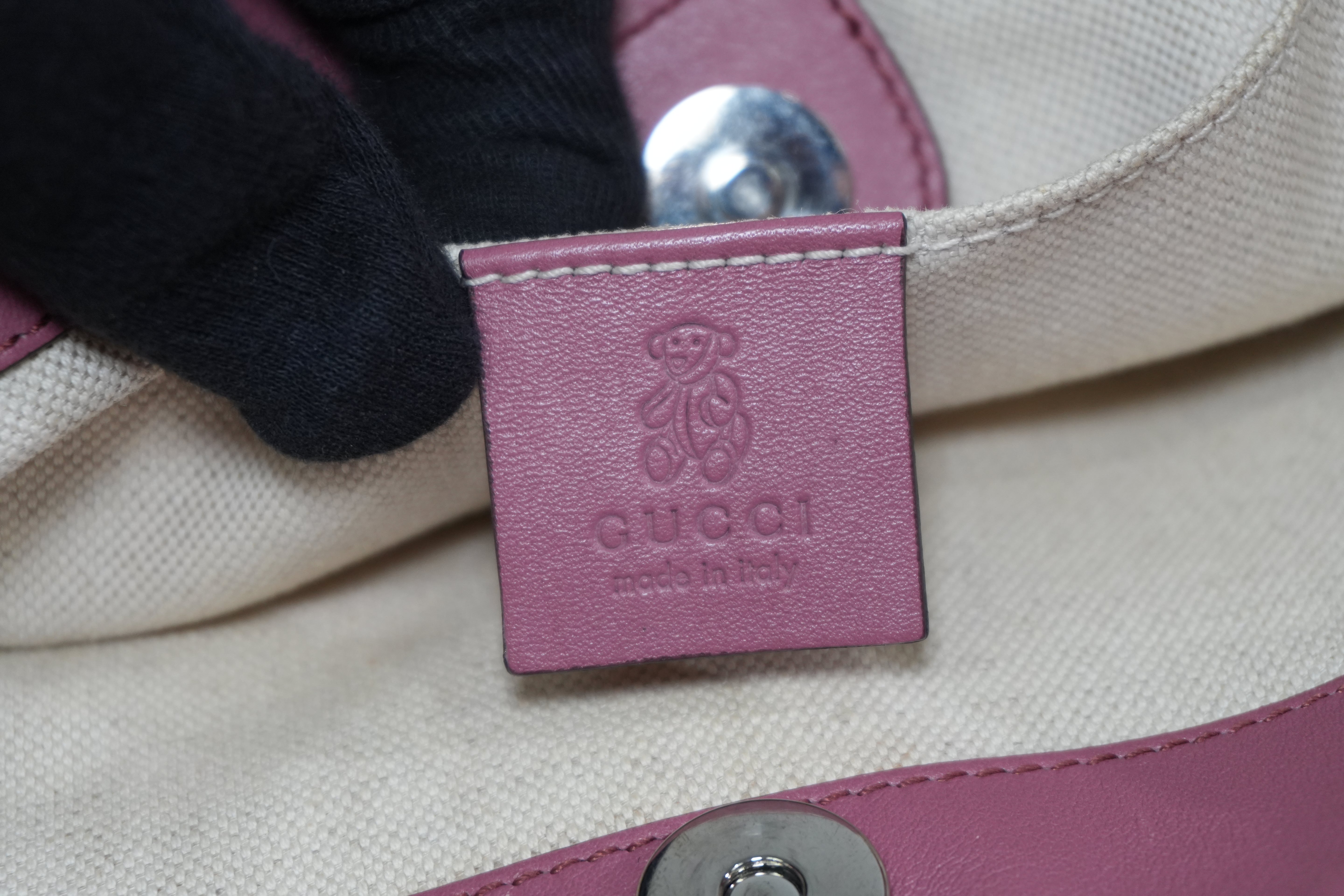 Pre-owned Gucci Bamboo Guccisima Handbag Pink