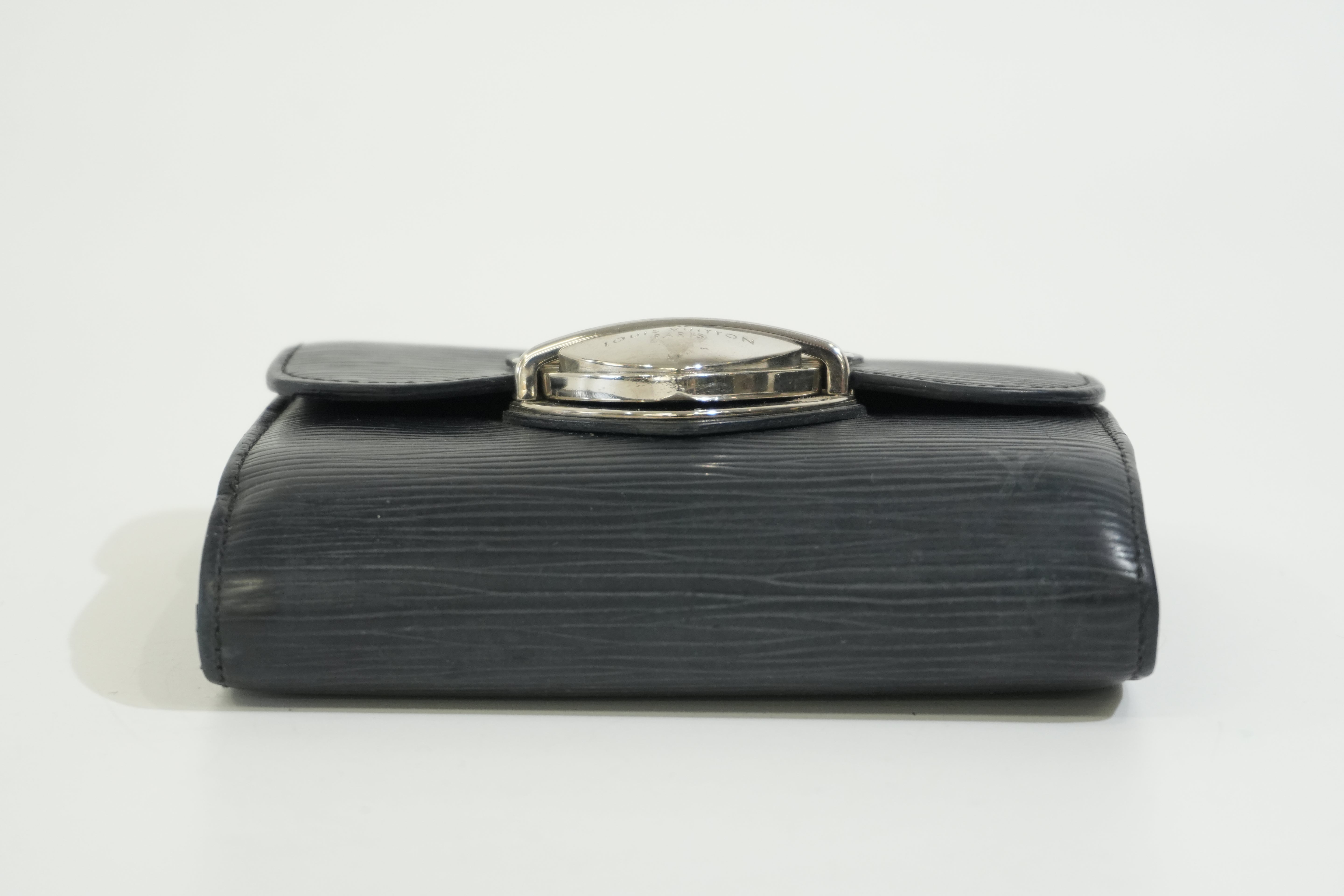 Pre-owned Louis Vuitton Epi Joey Compact Wallet Black