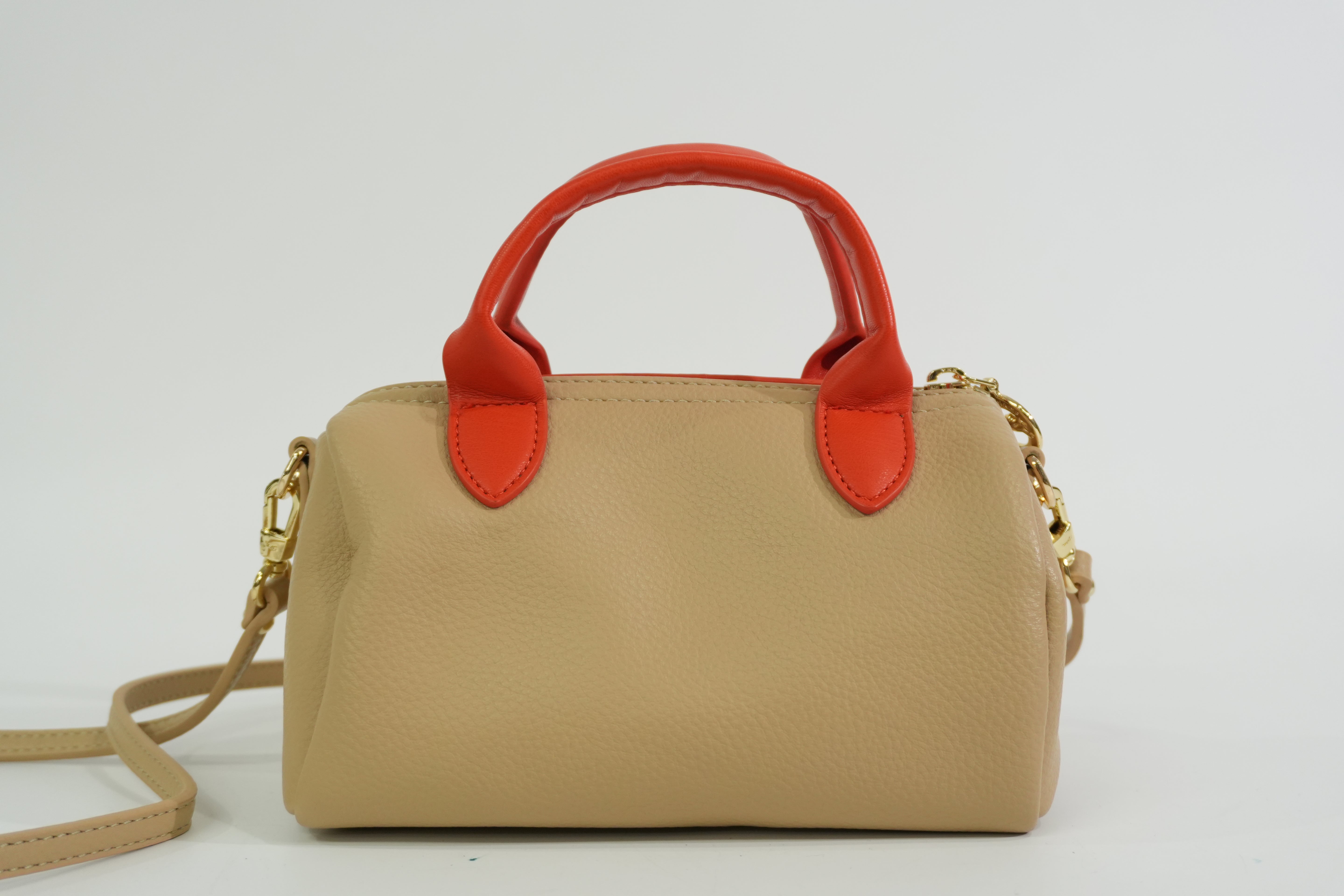 Pre-owned Longchamp Two Way Shoulder Bag Beige and Orange