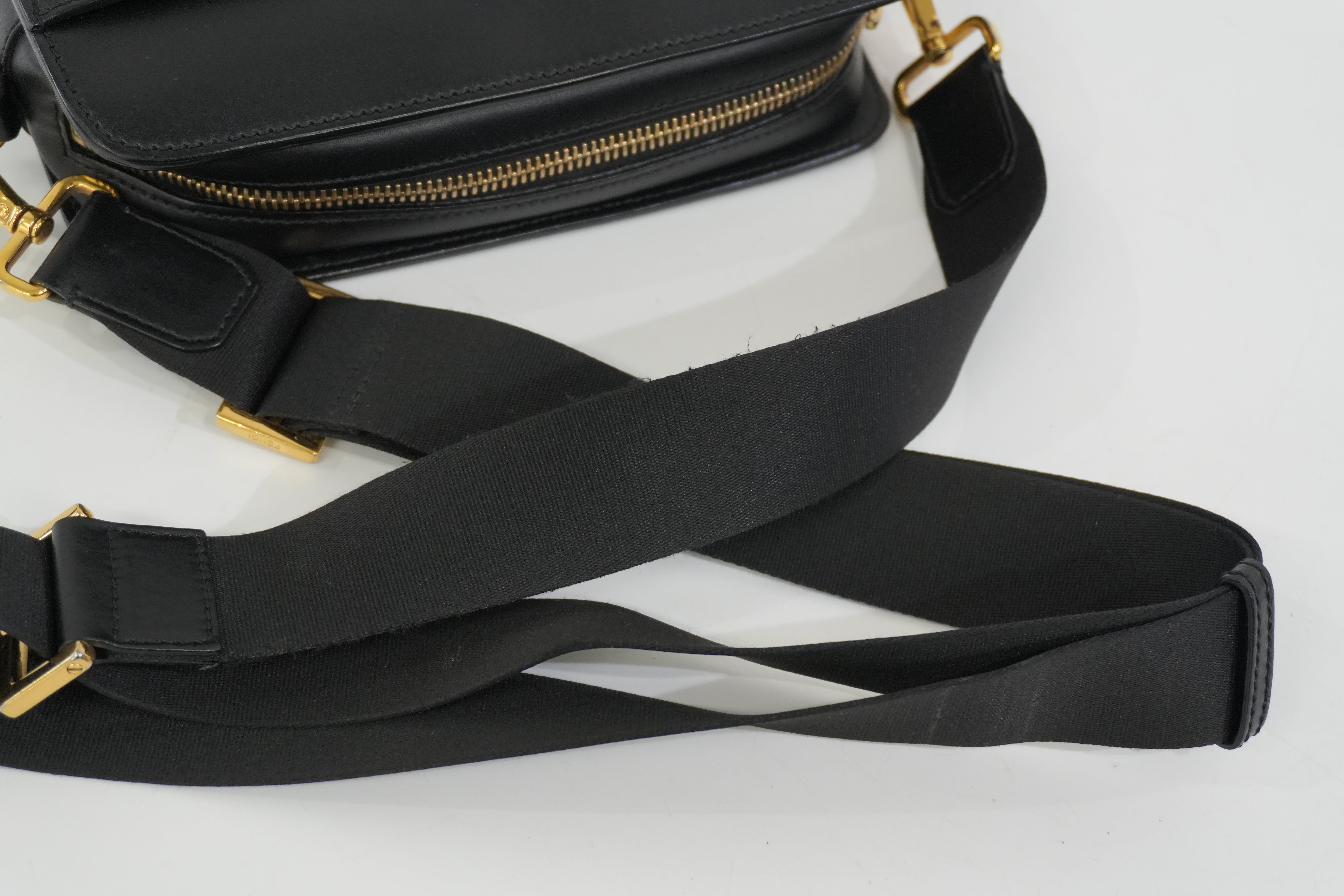 Pre-Owned Fendi Monster Eyes Camera Crossbody Bag Black