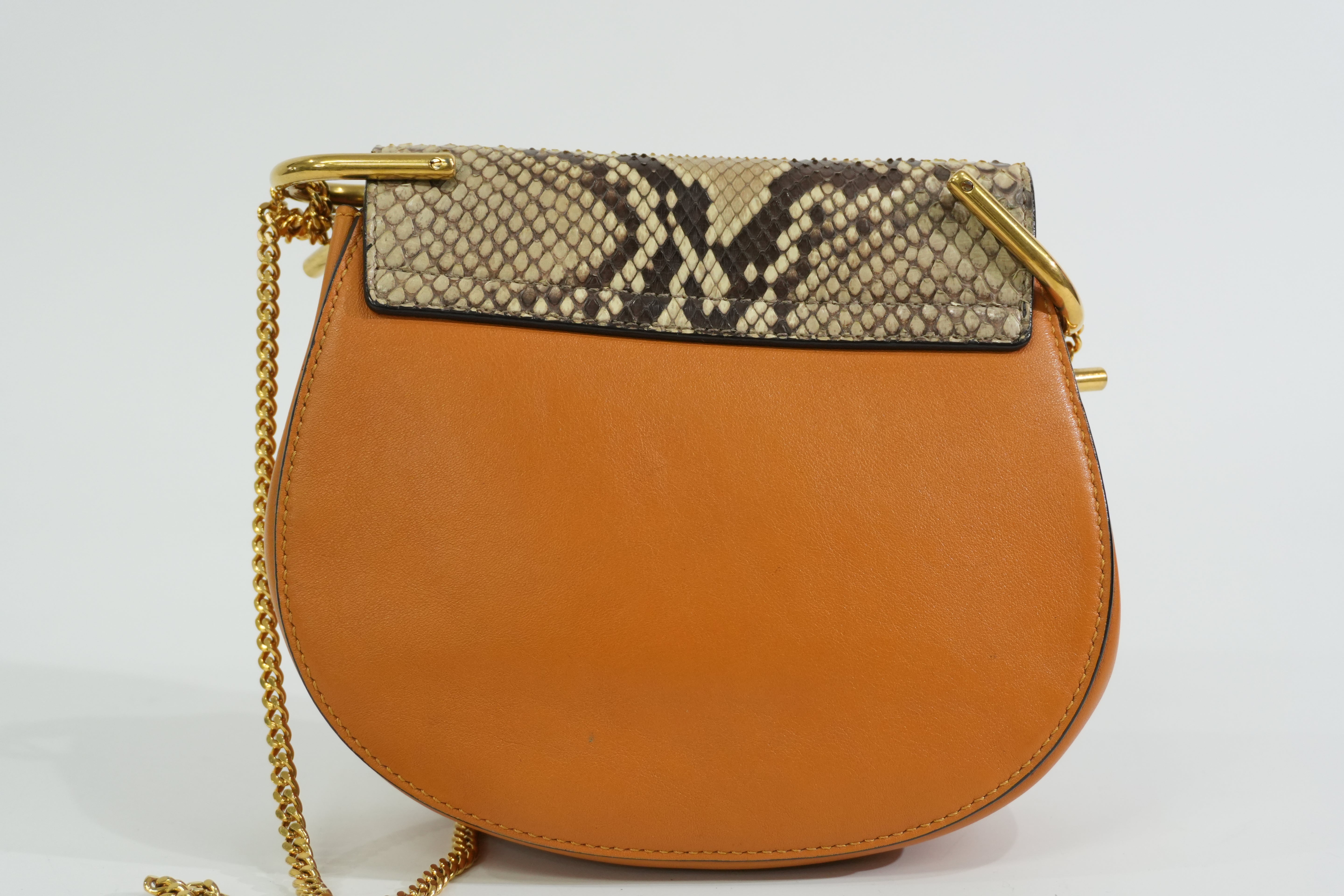 Pre-owned Chloe Suede Leather Drew Chain Shoulder Bag Mustard