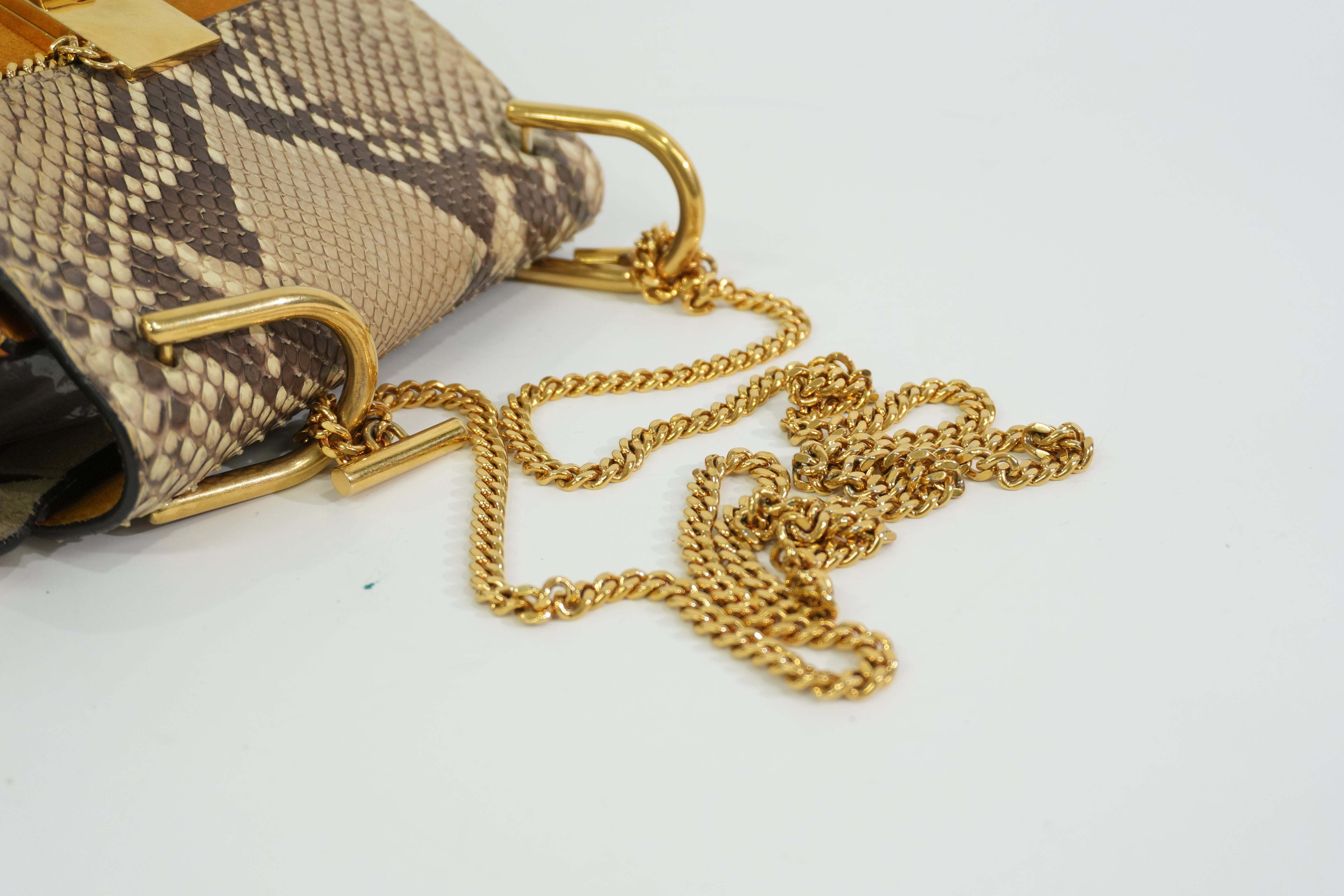 Pre-owned Chloe Suede Leather Drew Chain Shoulder Bag Mustard