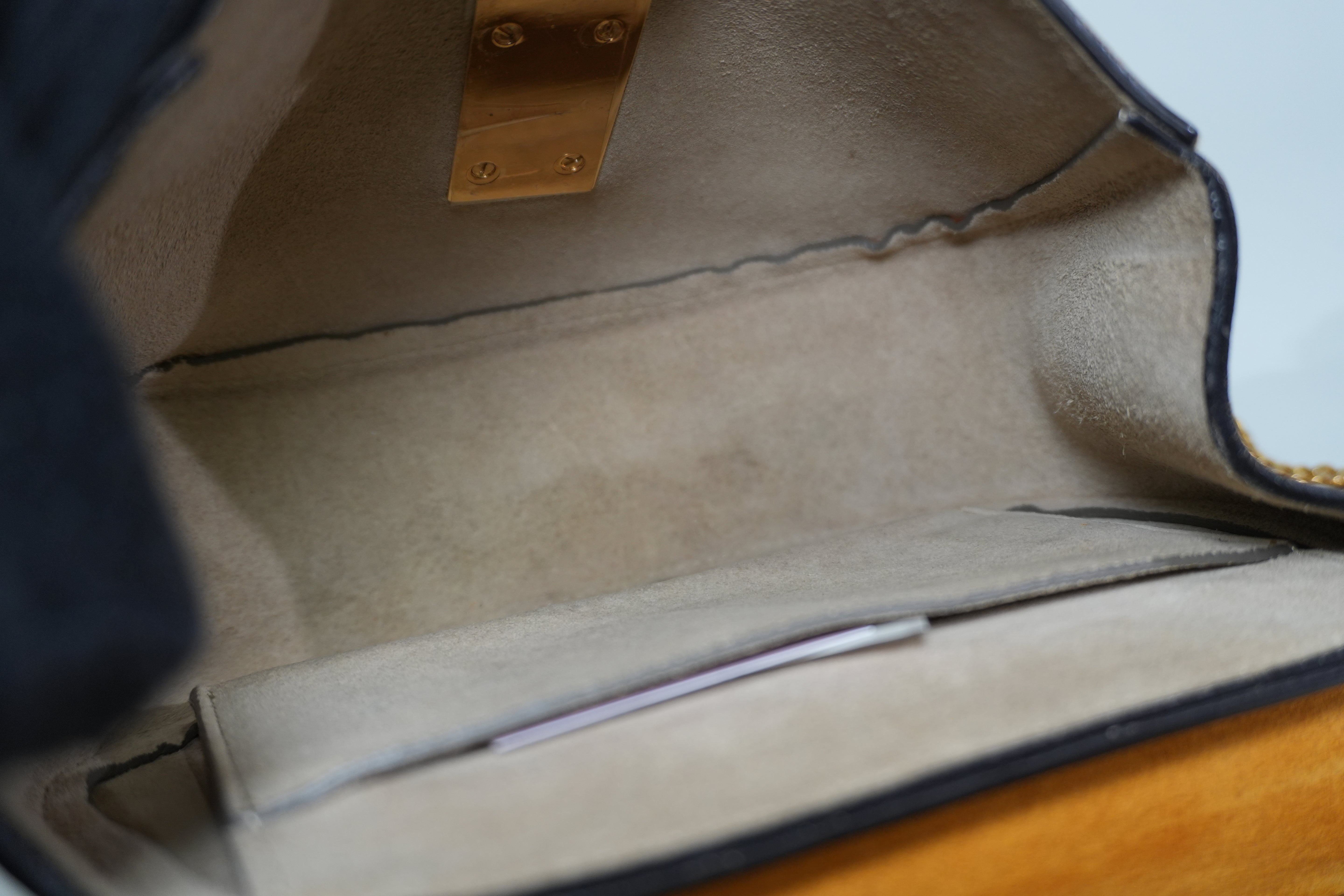 Pre-owned Chloe Suede Leather Drew Chain Shoulder Bag Mustard