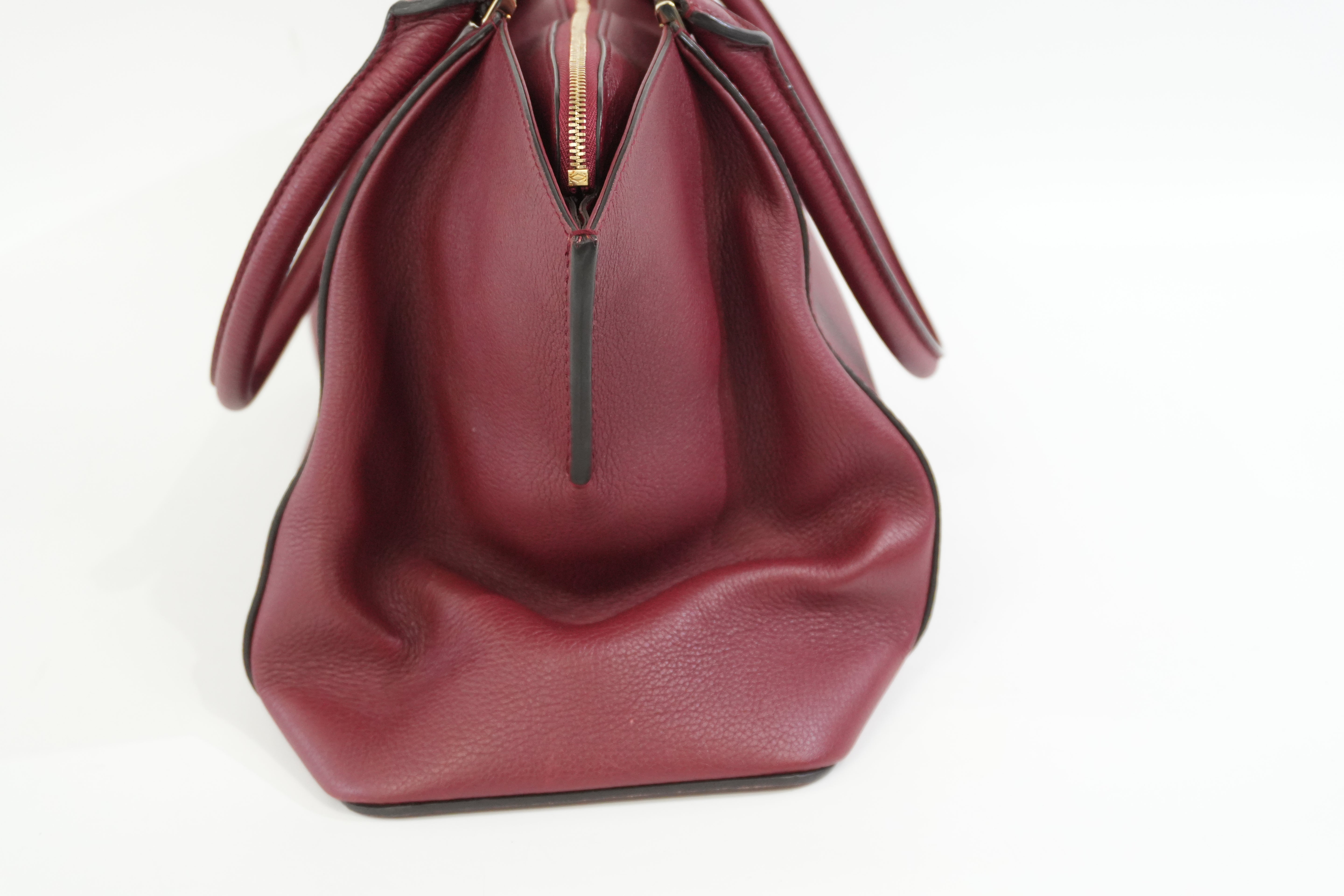 Pre-Owned Cartier C De Cartier Tote Bag Burgundy