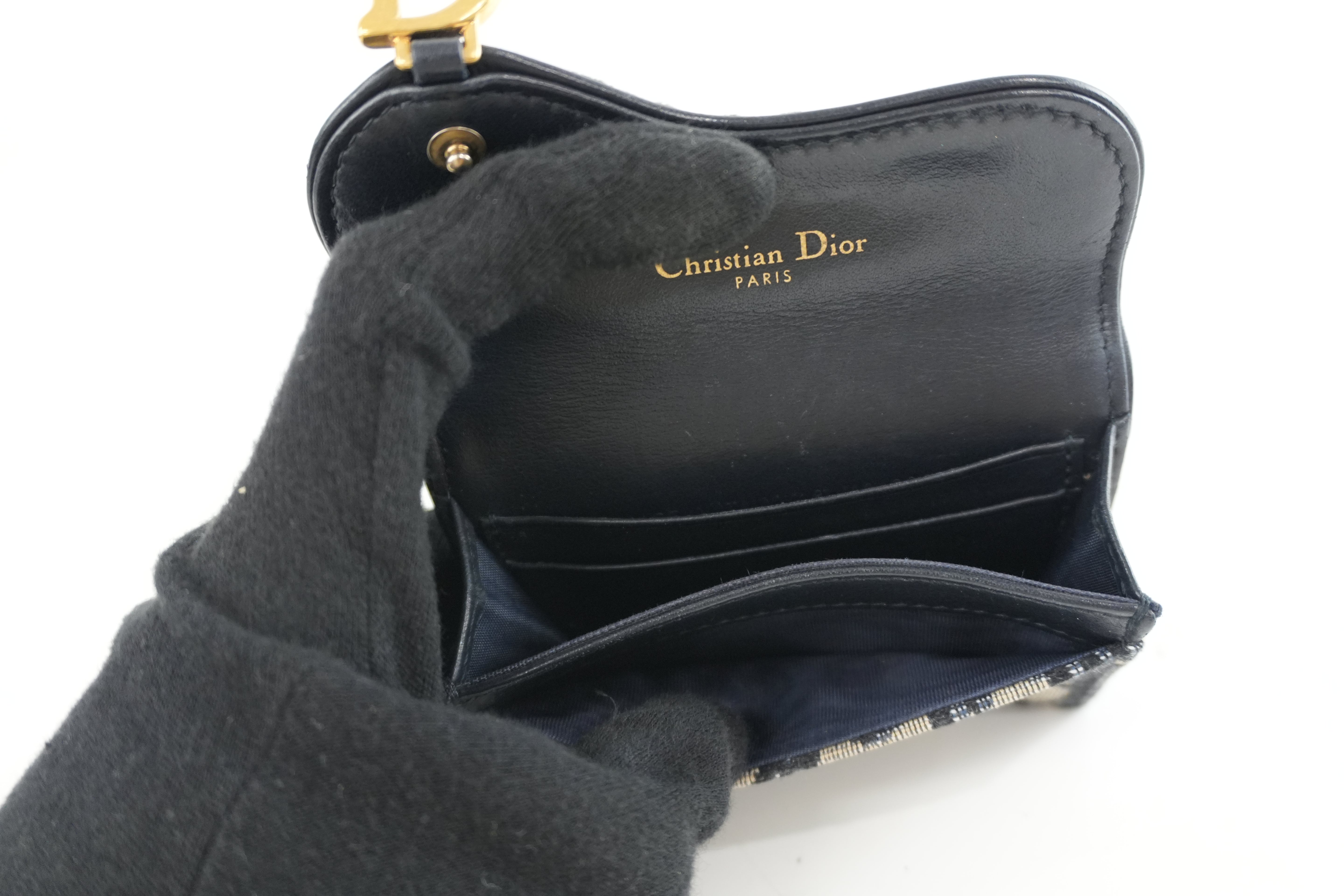 Pre-owned Christian Dior Card Case Blue
