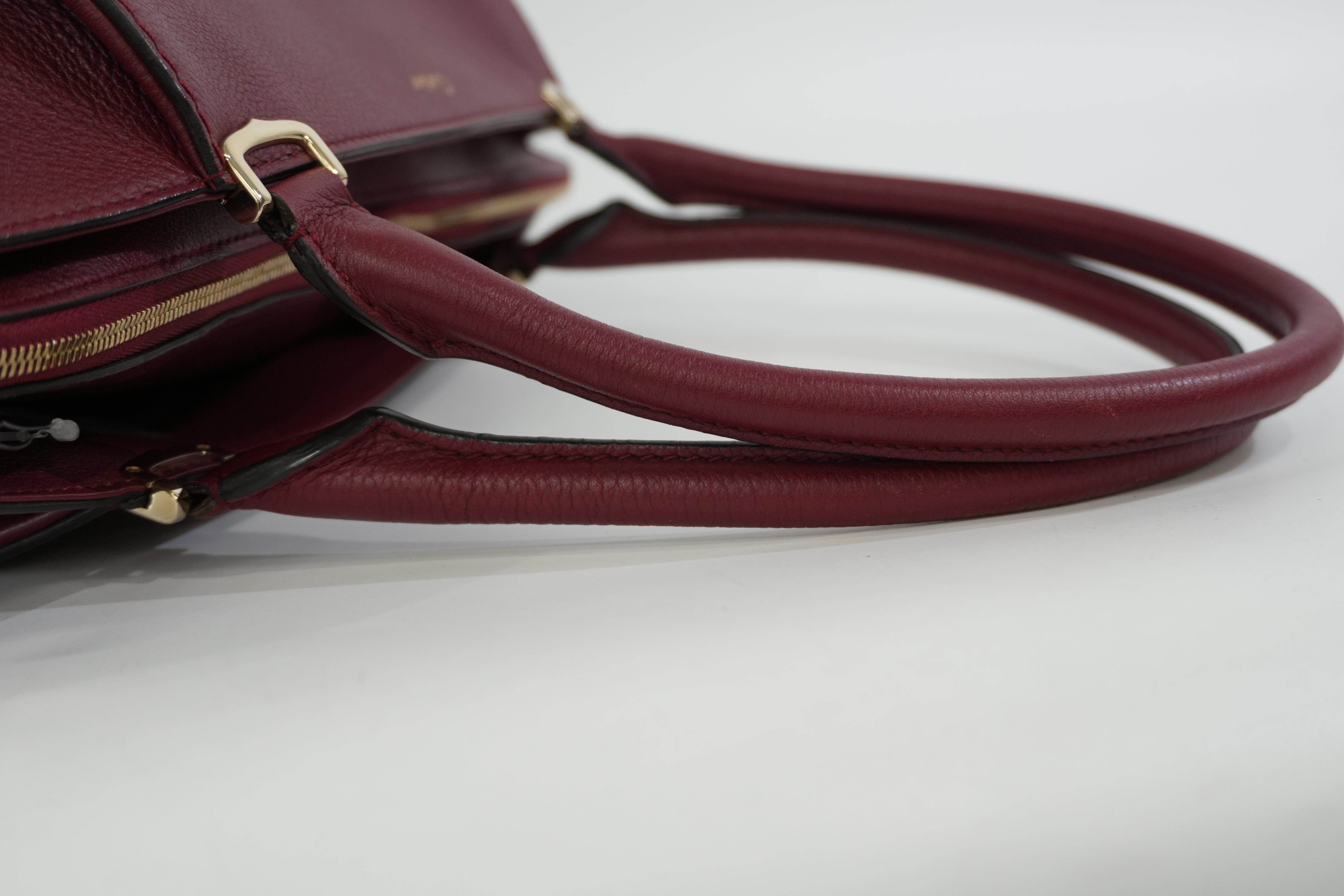 Pre-Owned Cartier C De Cartier Tote Bag Burgundy