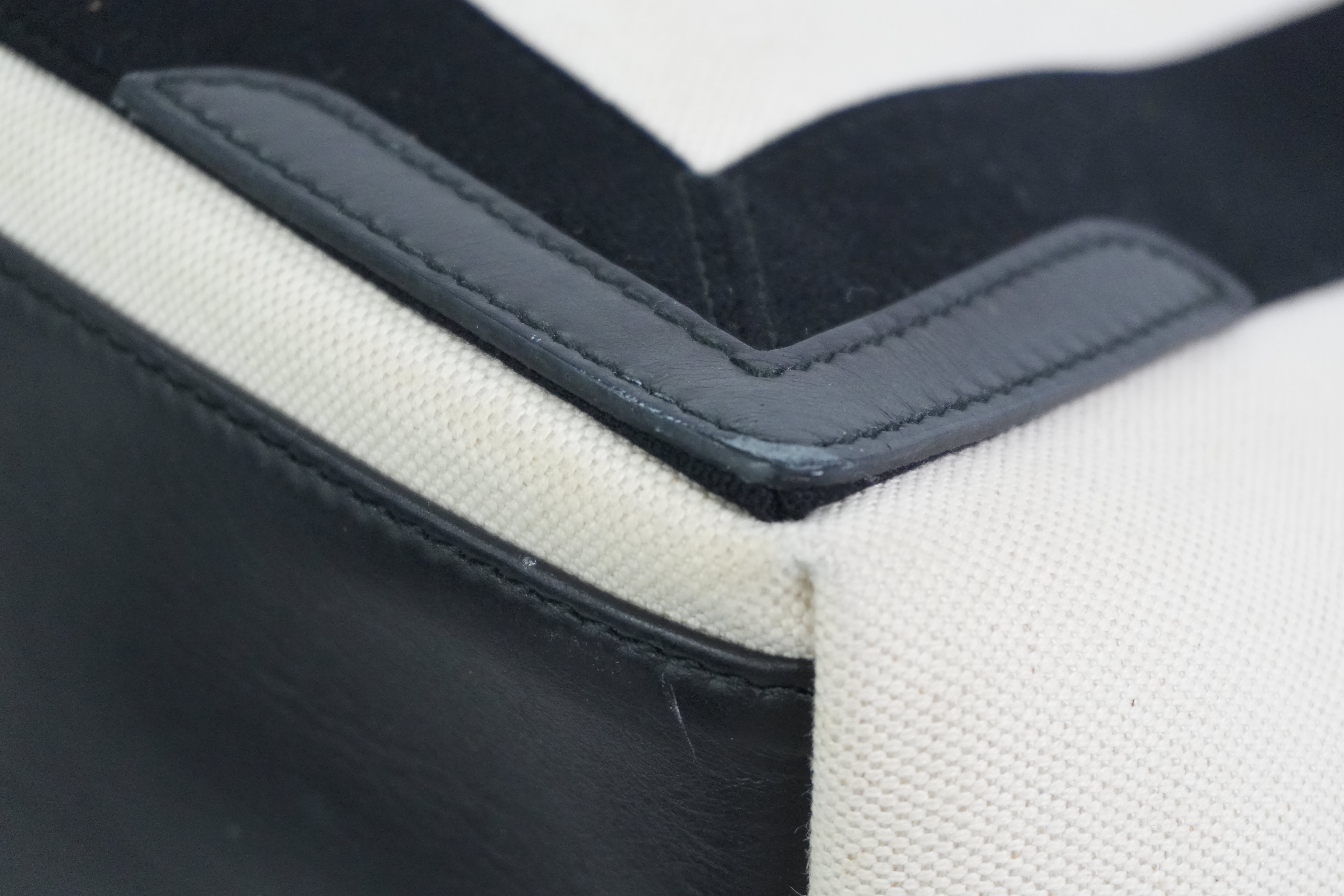 Pre-owned Balenciaga Navy Cabas Small Handbag Black and White