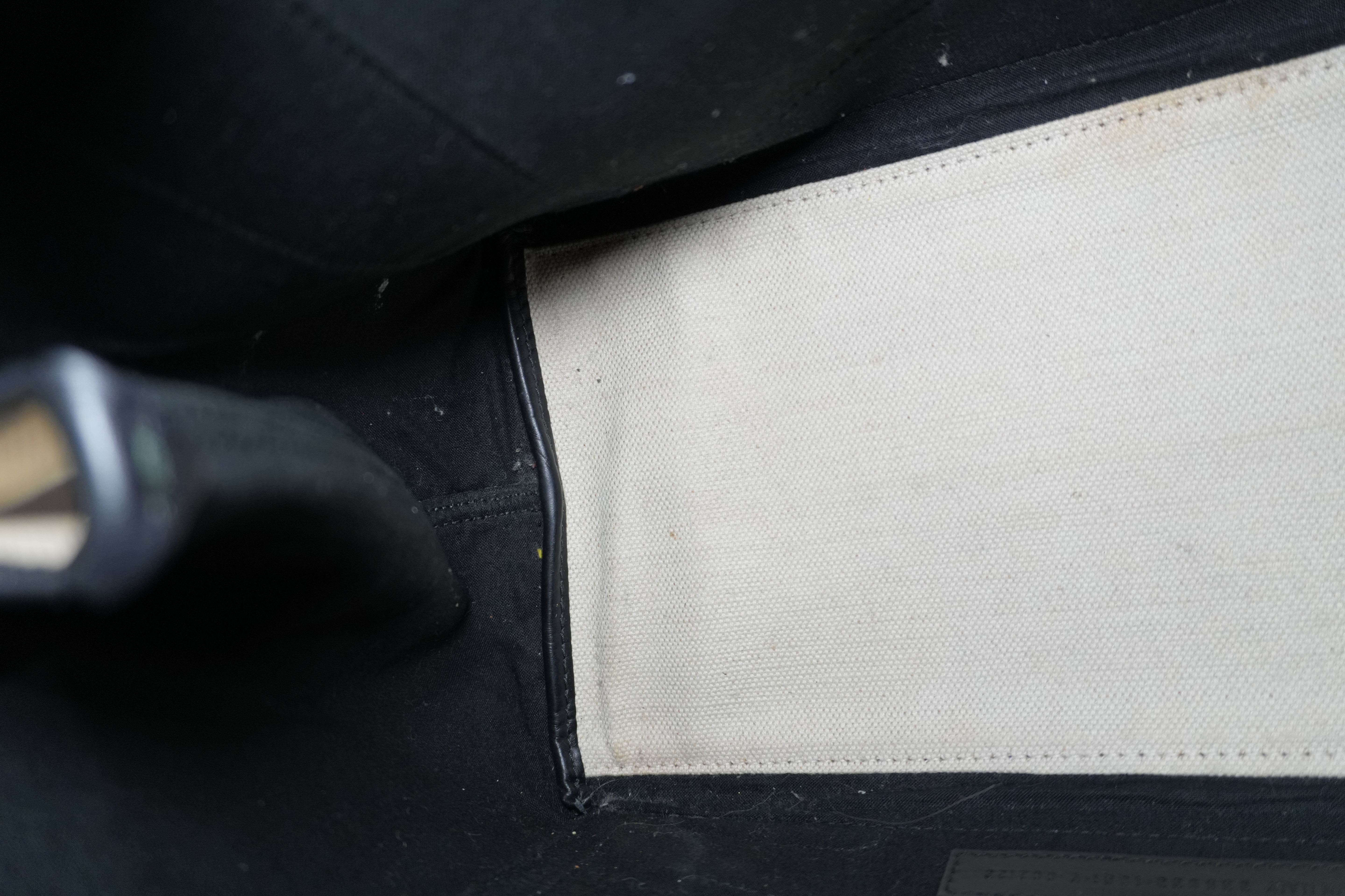 Pre-owned Balenciaga Navy Cabas Small Handbag Black and White