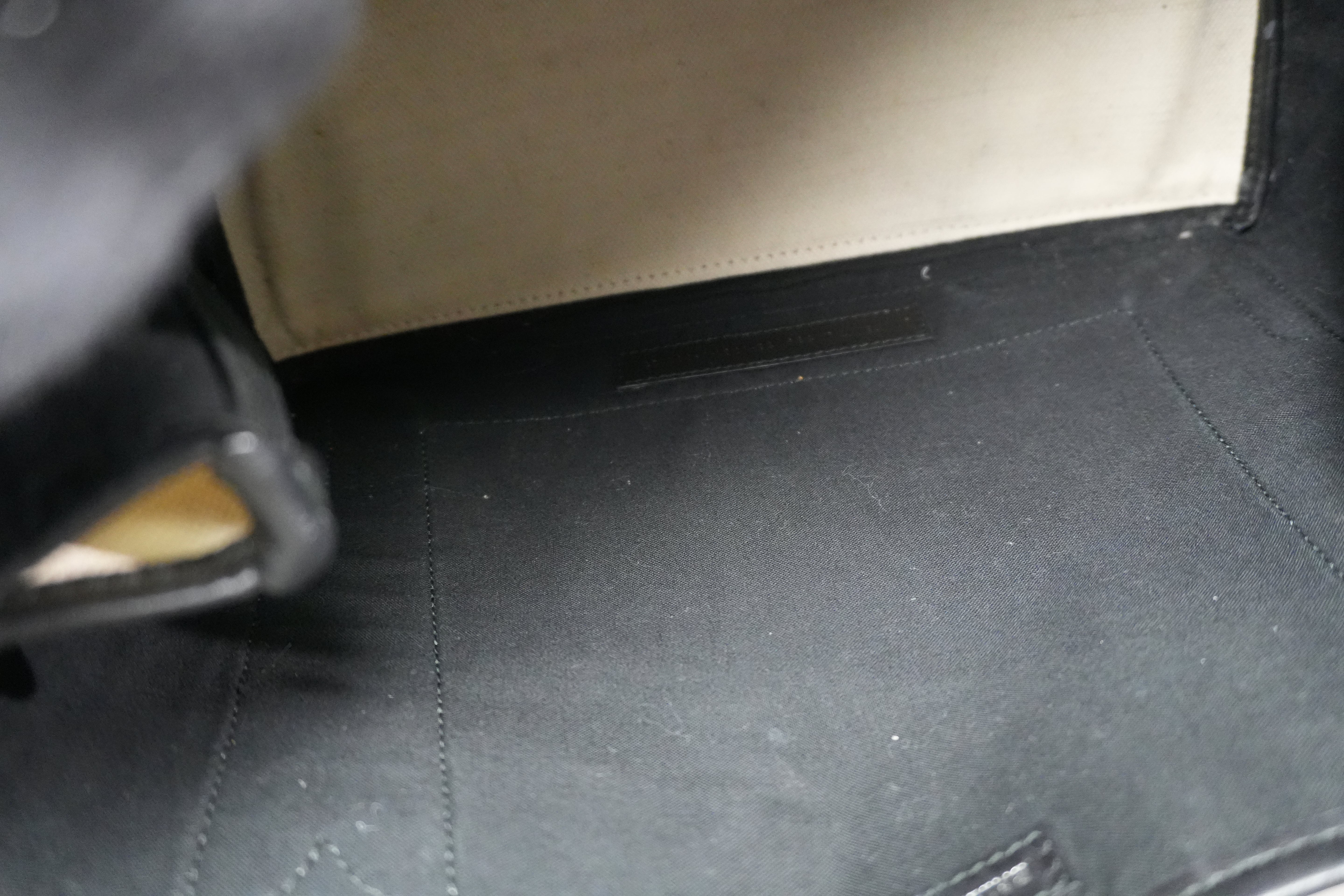 Pre-owned Balenciaga Navy Cabas Small Handbag Black and White