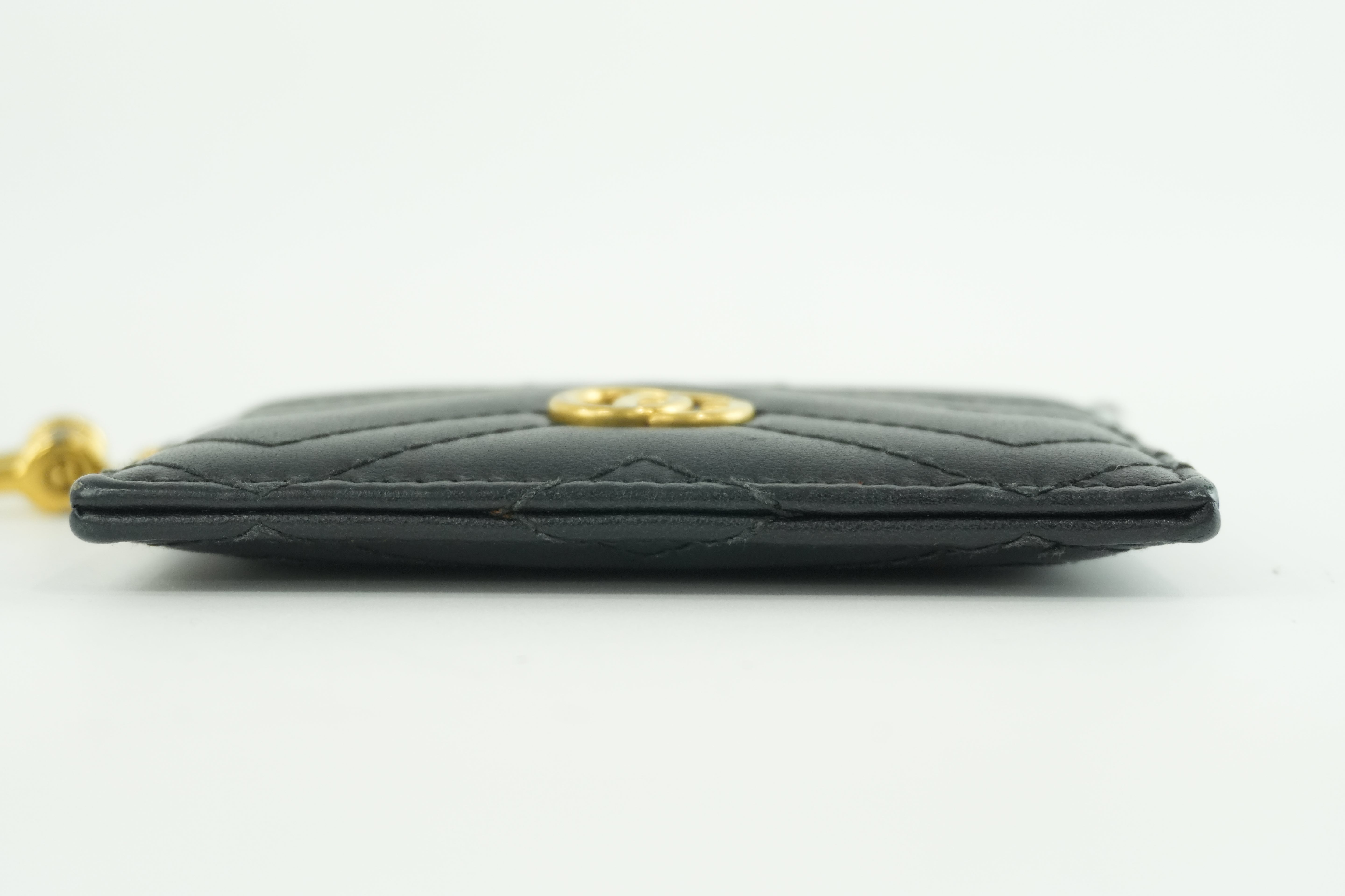 Pre-owned Gucci Leather Marmont Coin Case Black