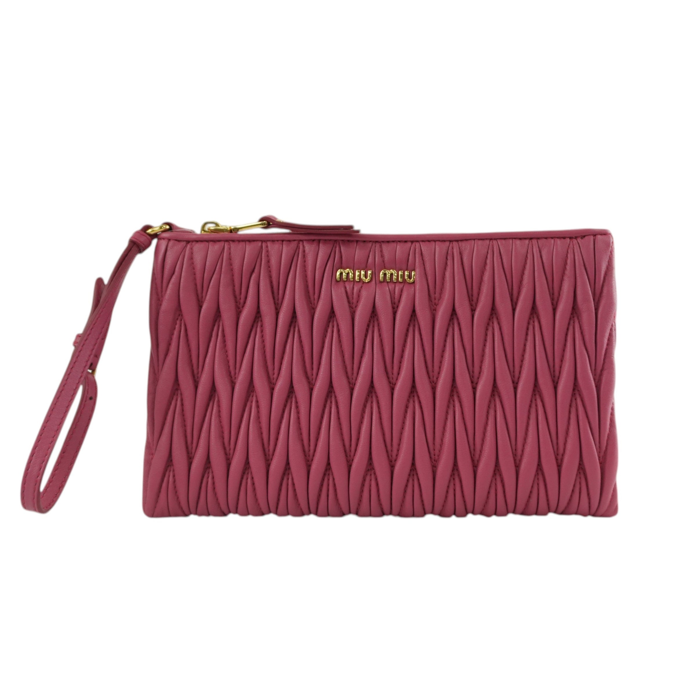 Pre-owned Miumiu Wrist Clutch Bag Pink