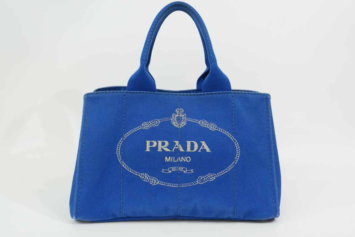 Pre-owned Prada Canapa Handbag Blue