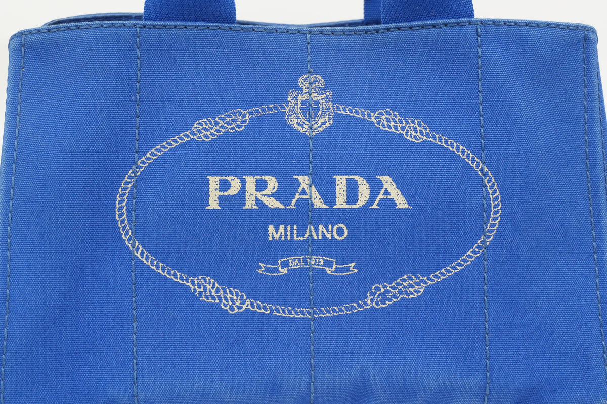 Pre-owned Prada Canapa Handbag Blue