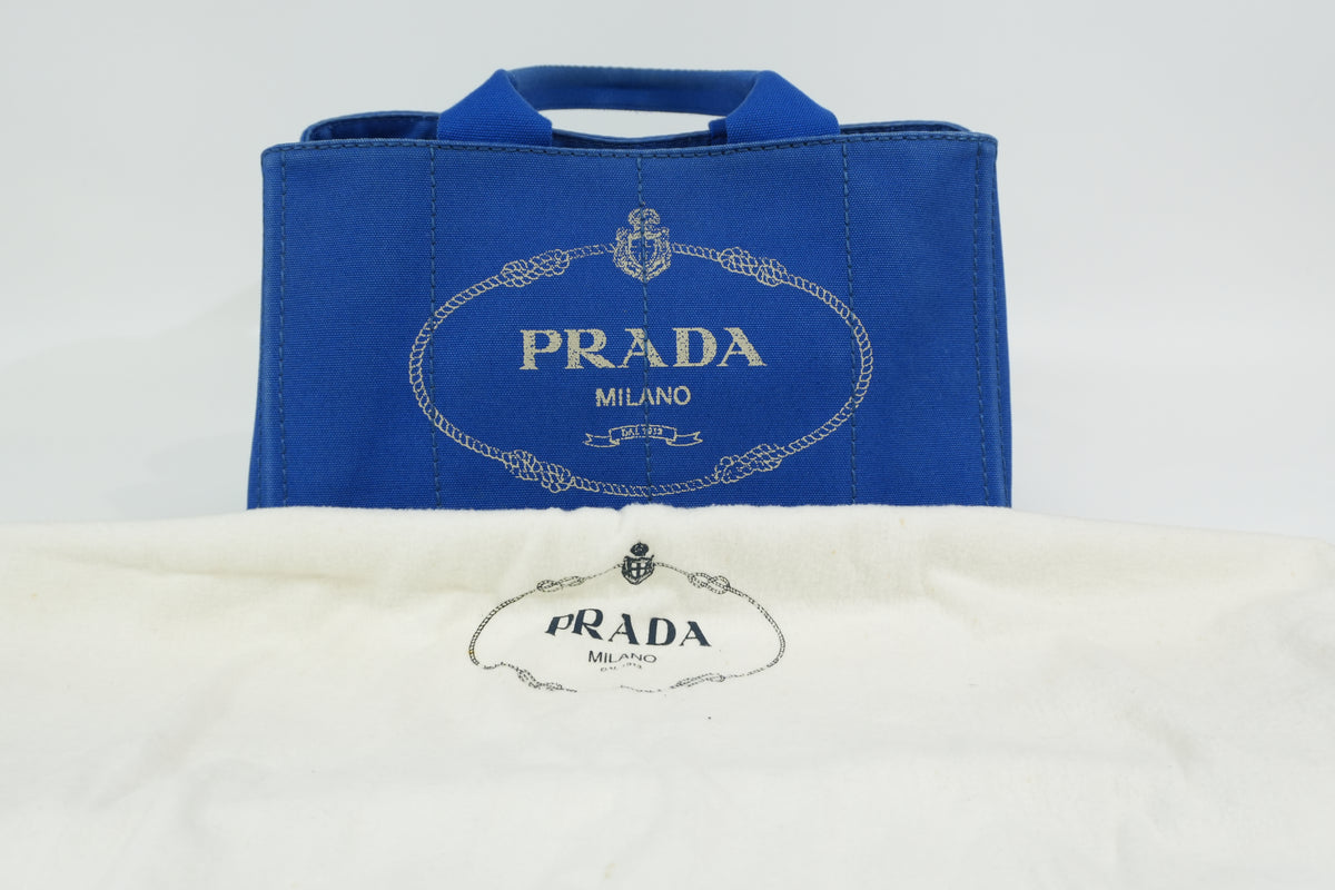 Pre-owned Prada Canapa Handbag Blue