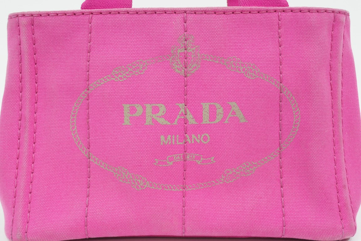 Pre-Owned Prada Canapa Handbag Pink