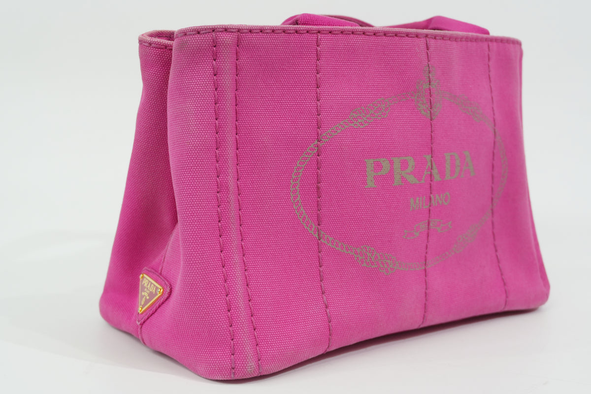 Pre-Owned Prada Canapa Handbag Pink