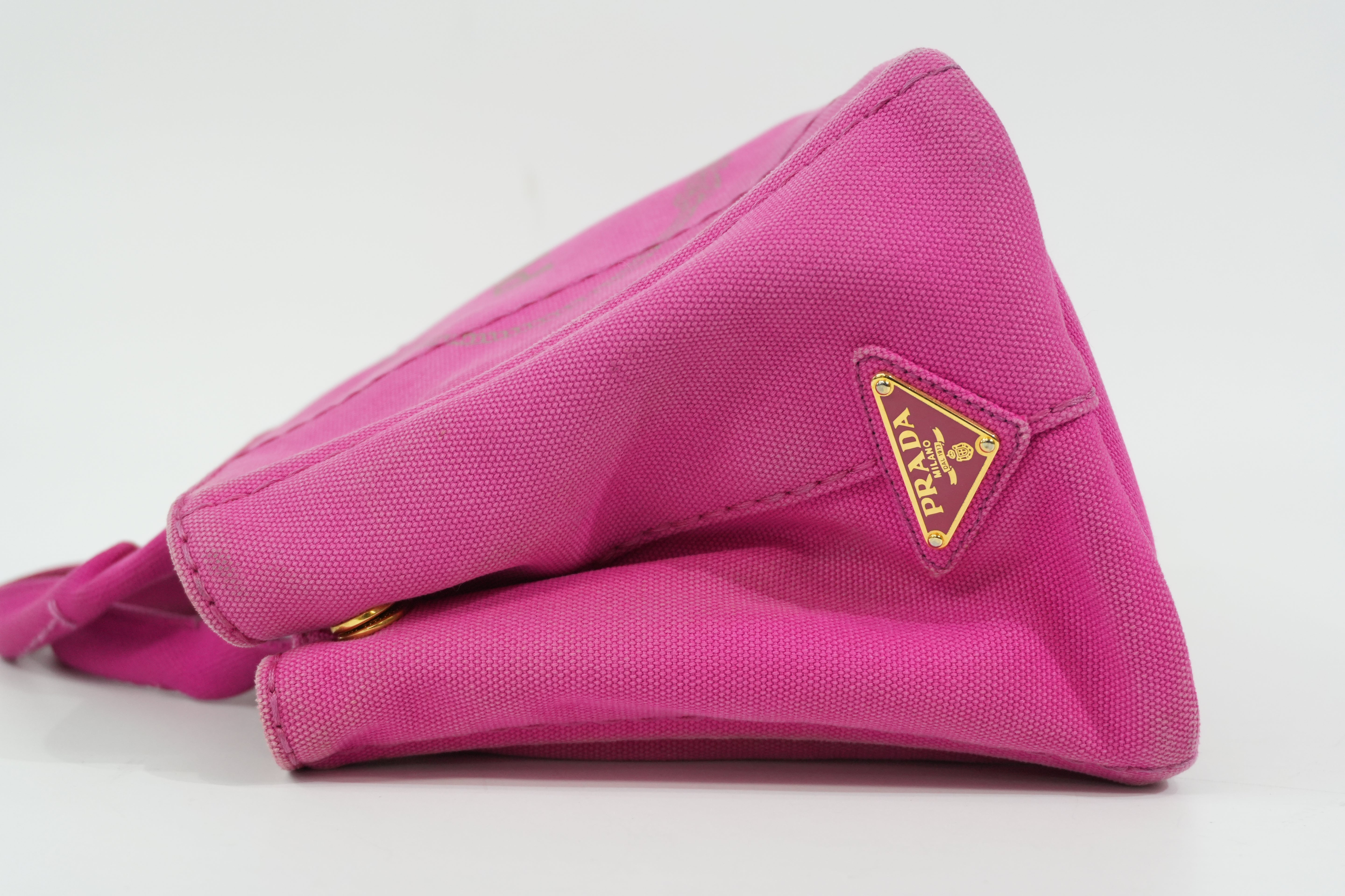 Pre-Owned Prada Canapa Handbag Pink