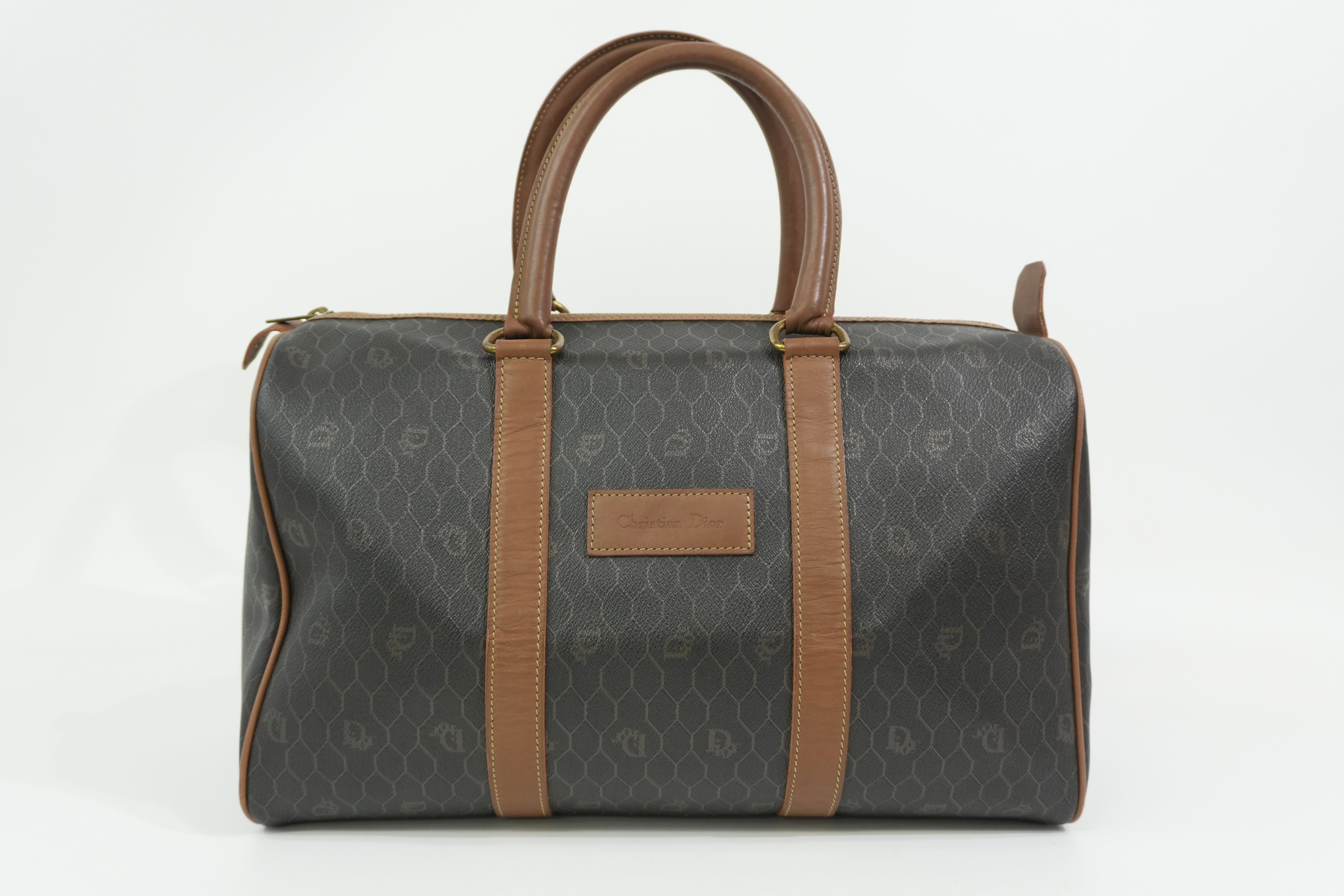 Pre-Owned Dior Honeycomb Boston Handbag Black