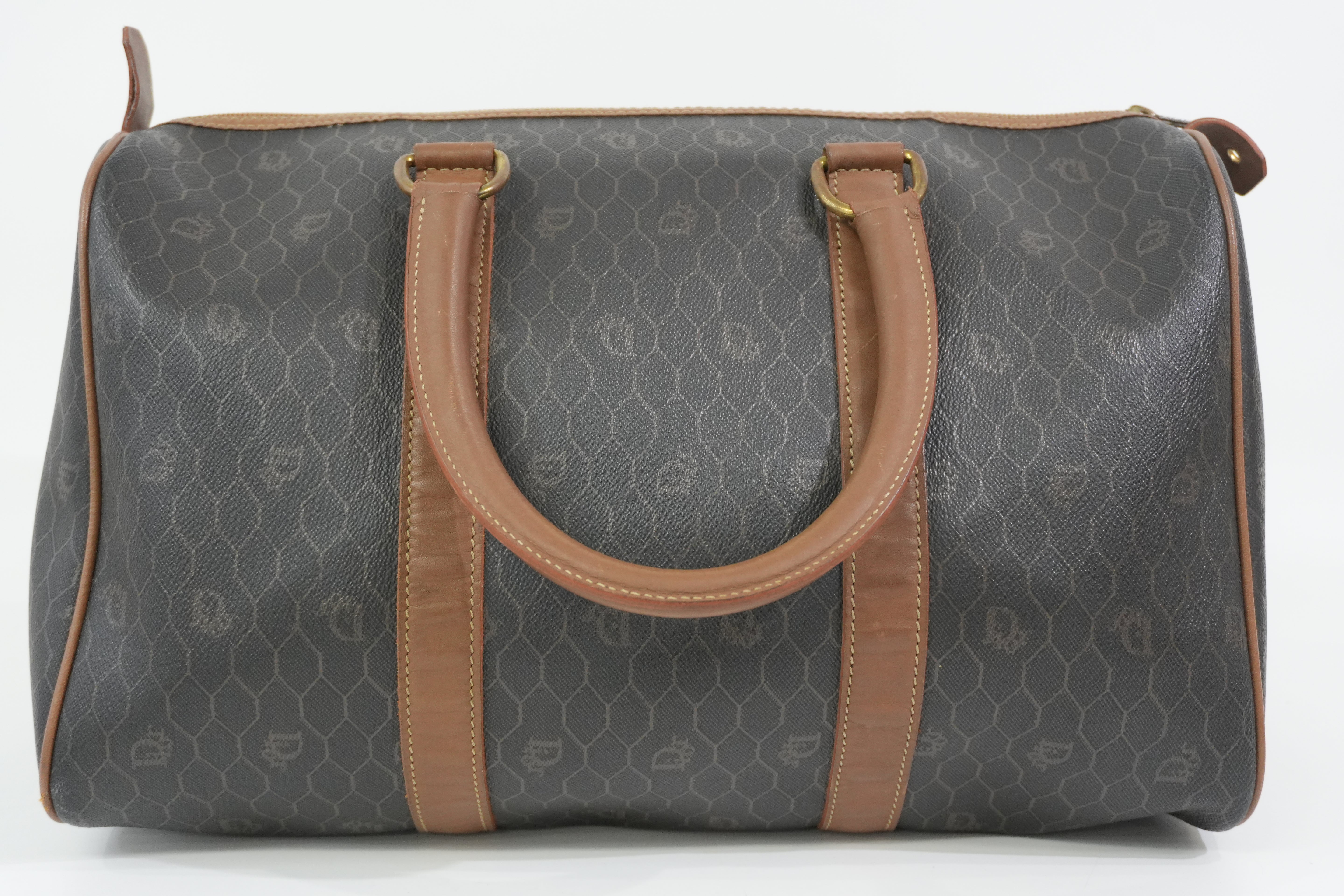Pre-Owned Dior Honeycomb Boston Handbag Black
