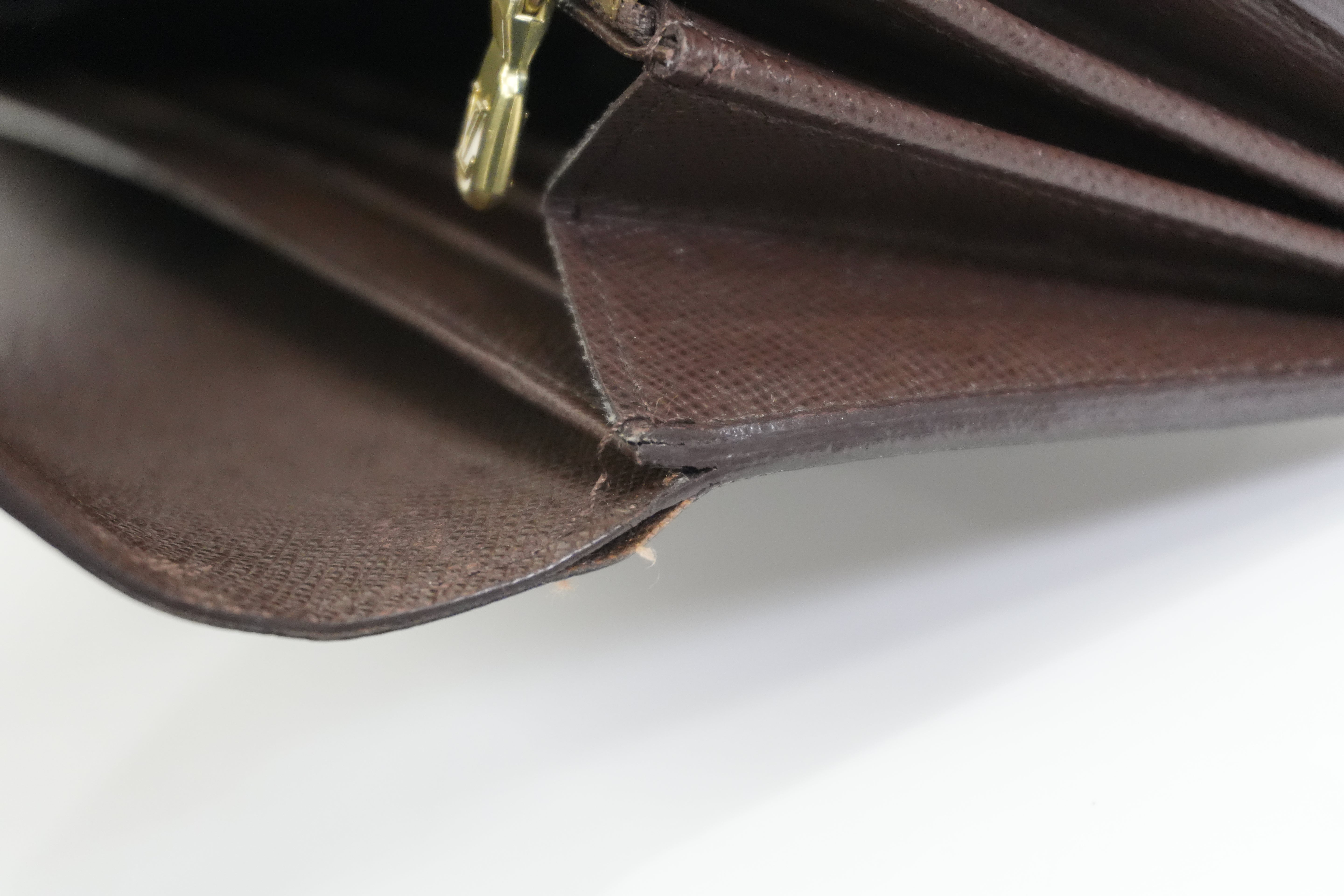 Pre-owned Louis Vuitton Damier Ebene Sarah Wallet