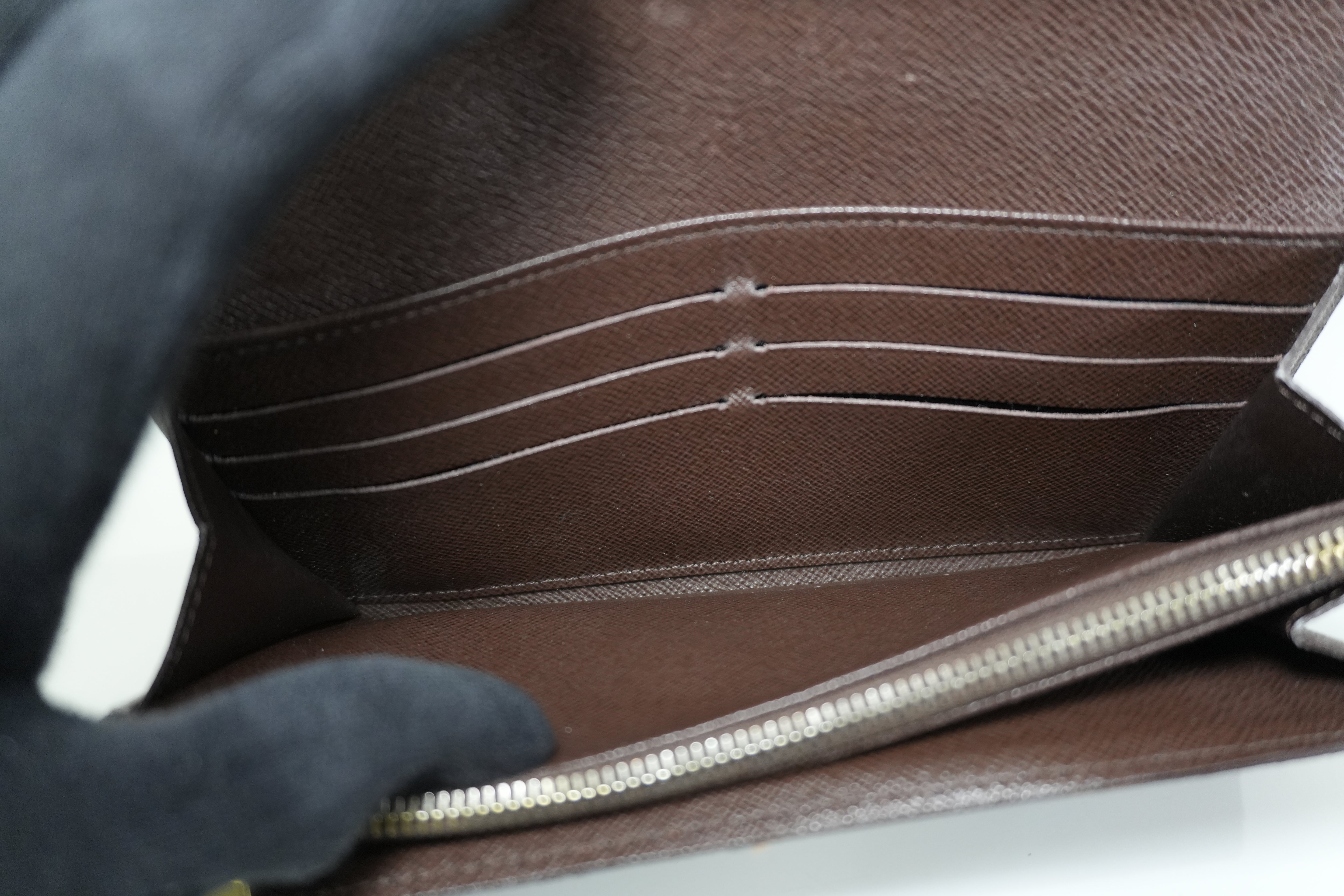 Pre-owned Louis Vuitton Damier Ebene Sarah Wallet