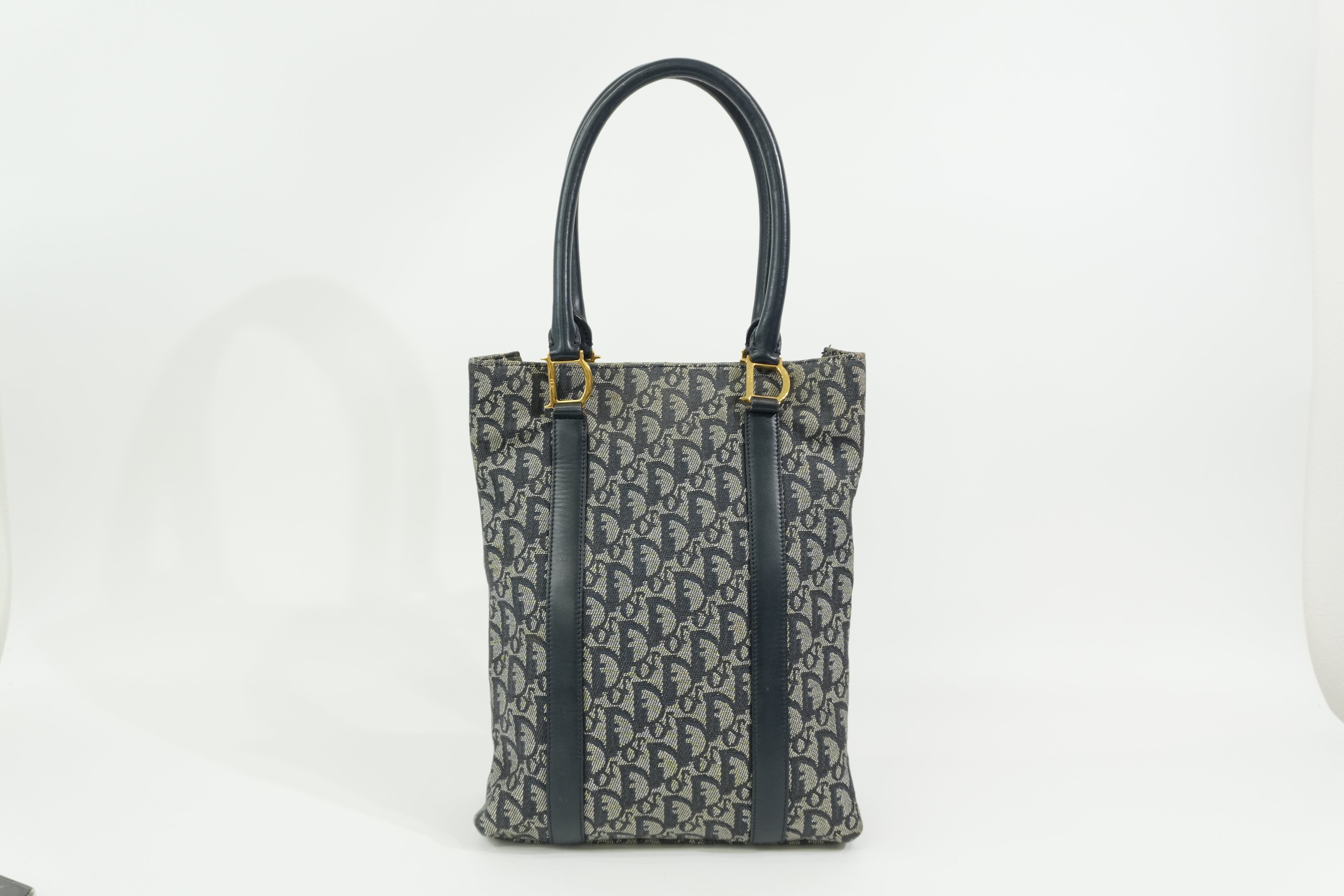 Pre-Owned Dior Oblique Tote Bag Blue