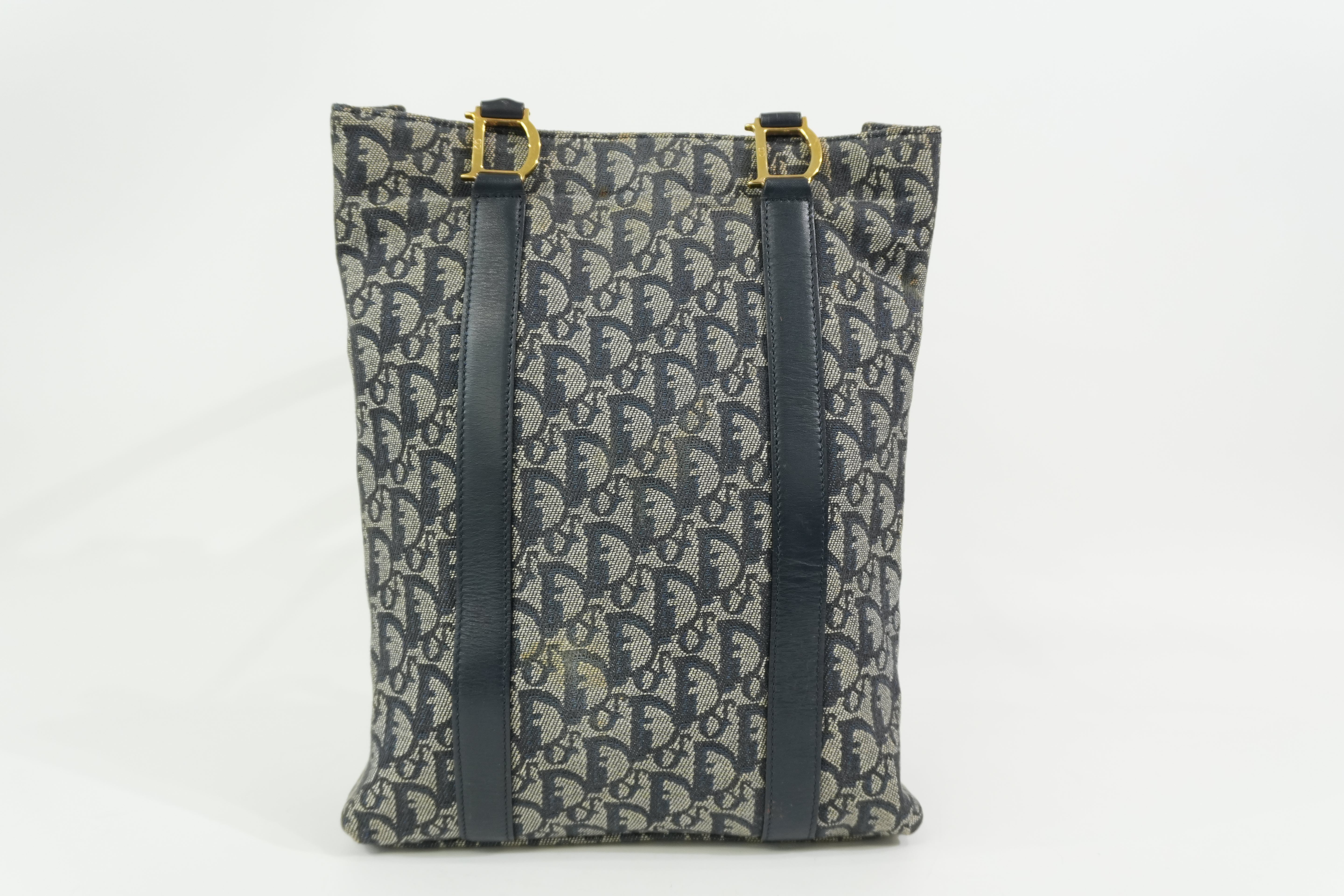 Pre-Owned Dior Oblique Tote Bag Blue