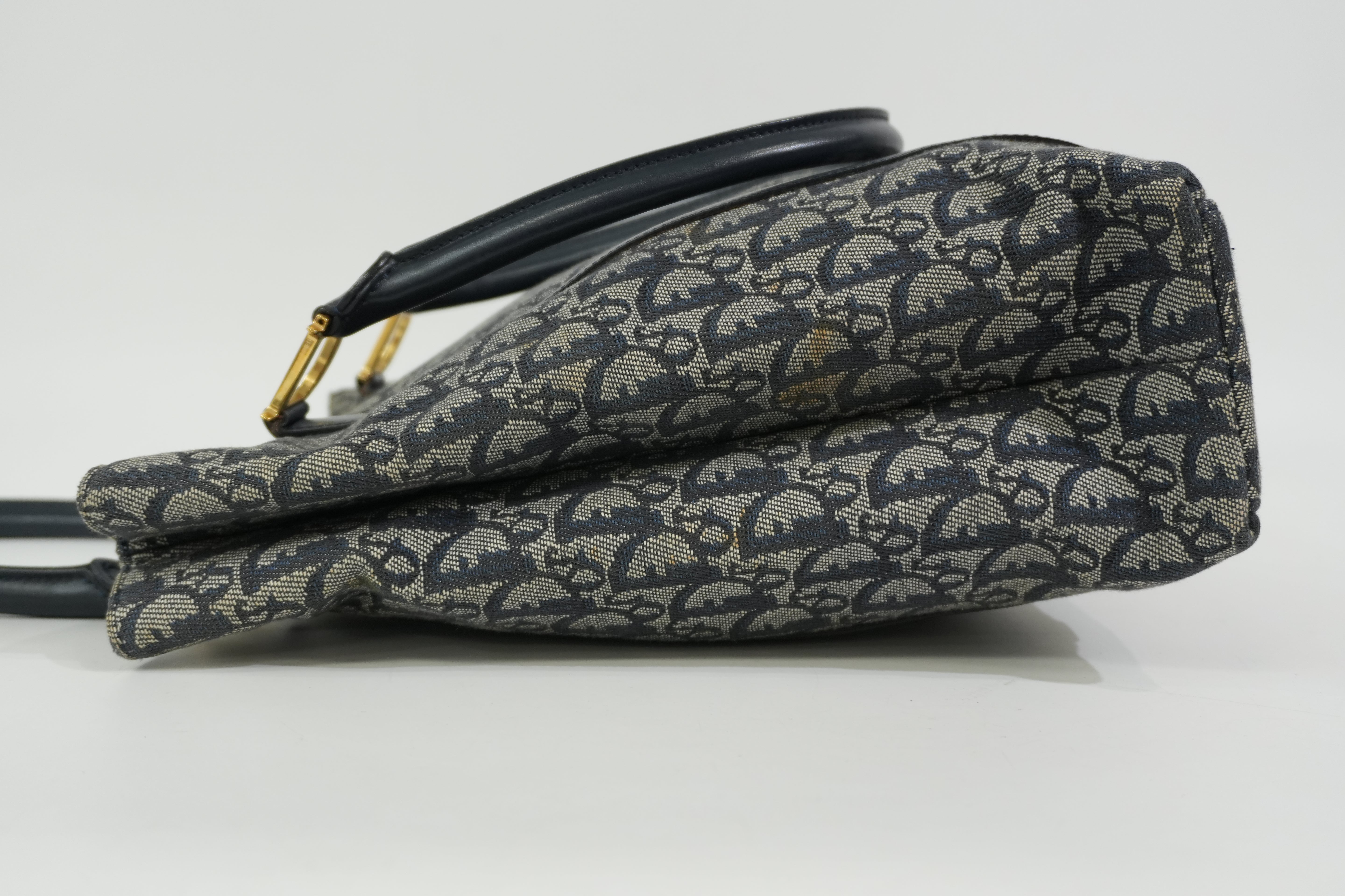 Pre-Owned Dior Oblique Tote Bag Blue