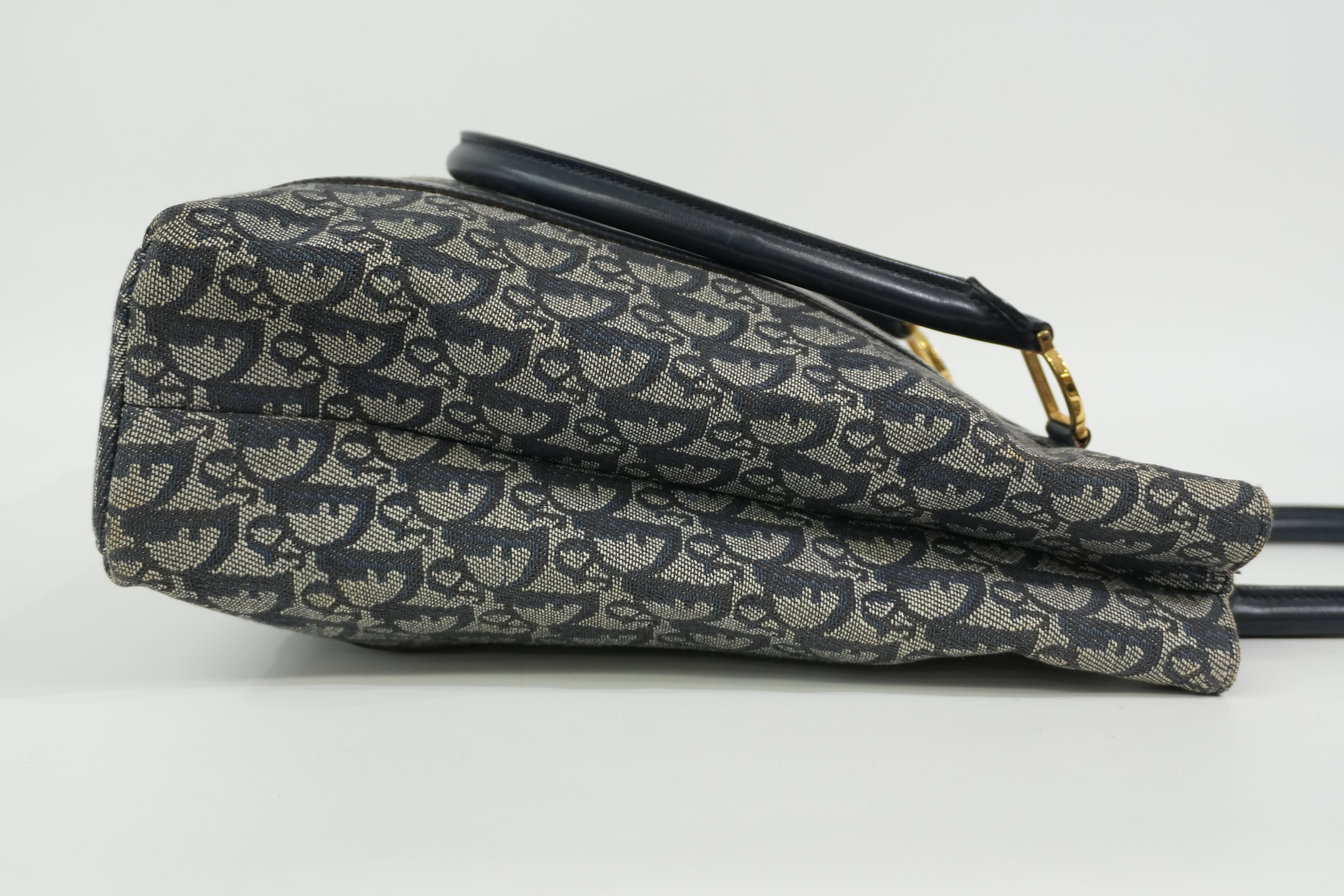 Pre-Owned Dior Oblique Tote Bag Blue