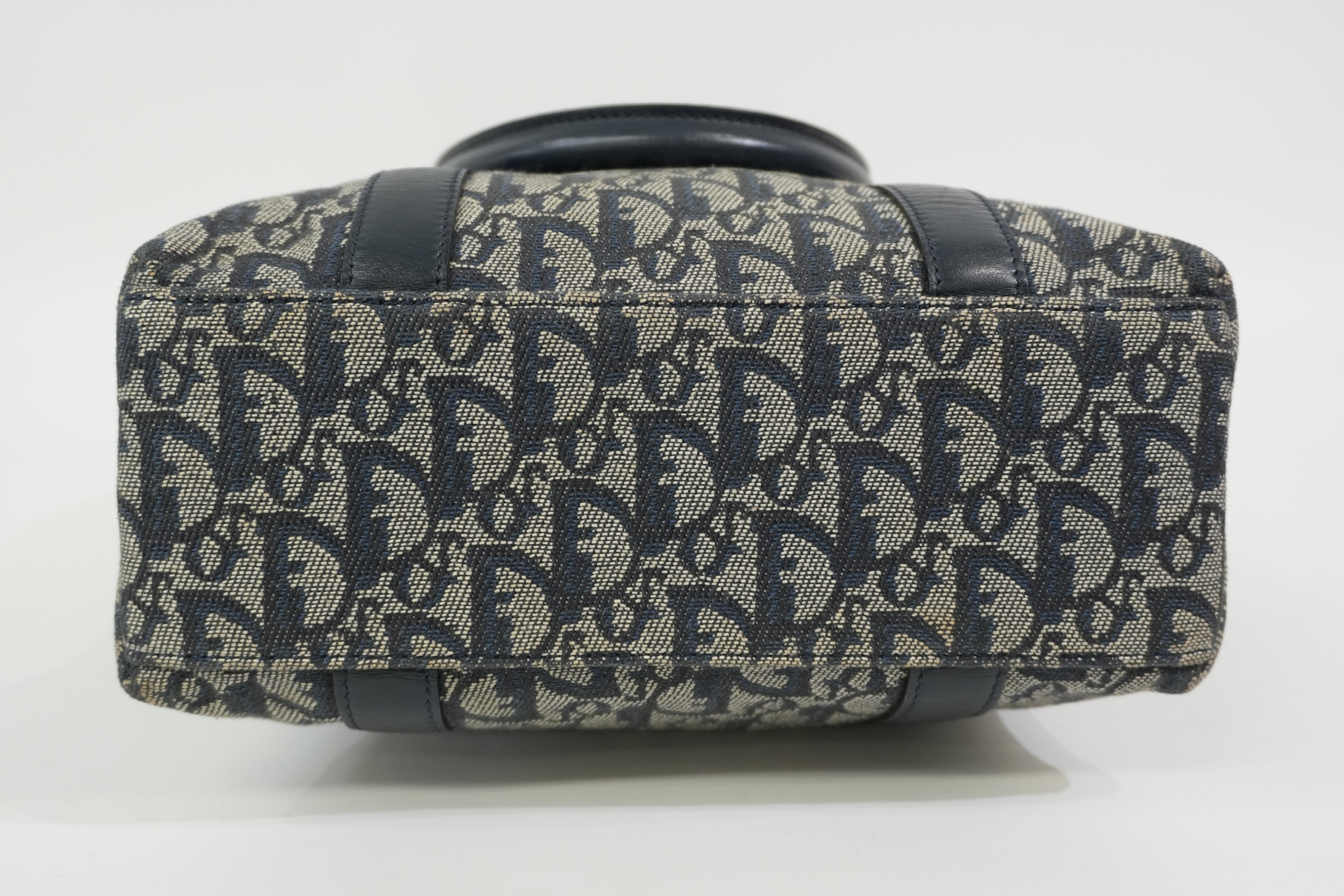 Pre-Owned Dior Oblique Tote Bag Blue
