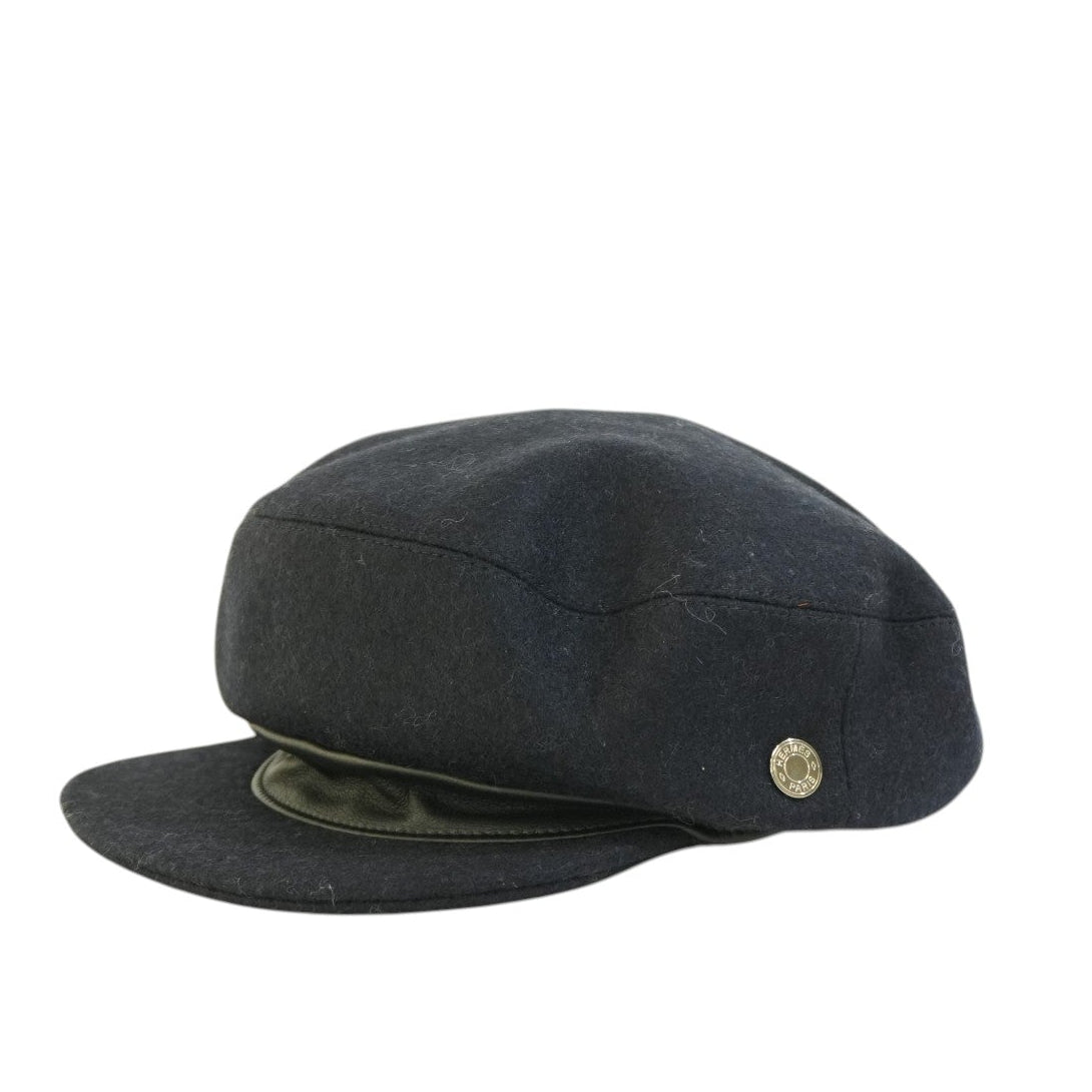 Pre-owned Hermes Hat Navy Blue