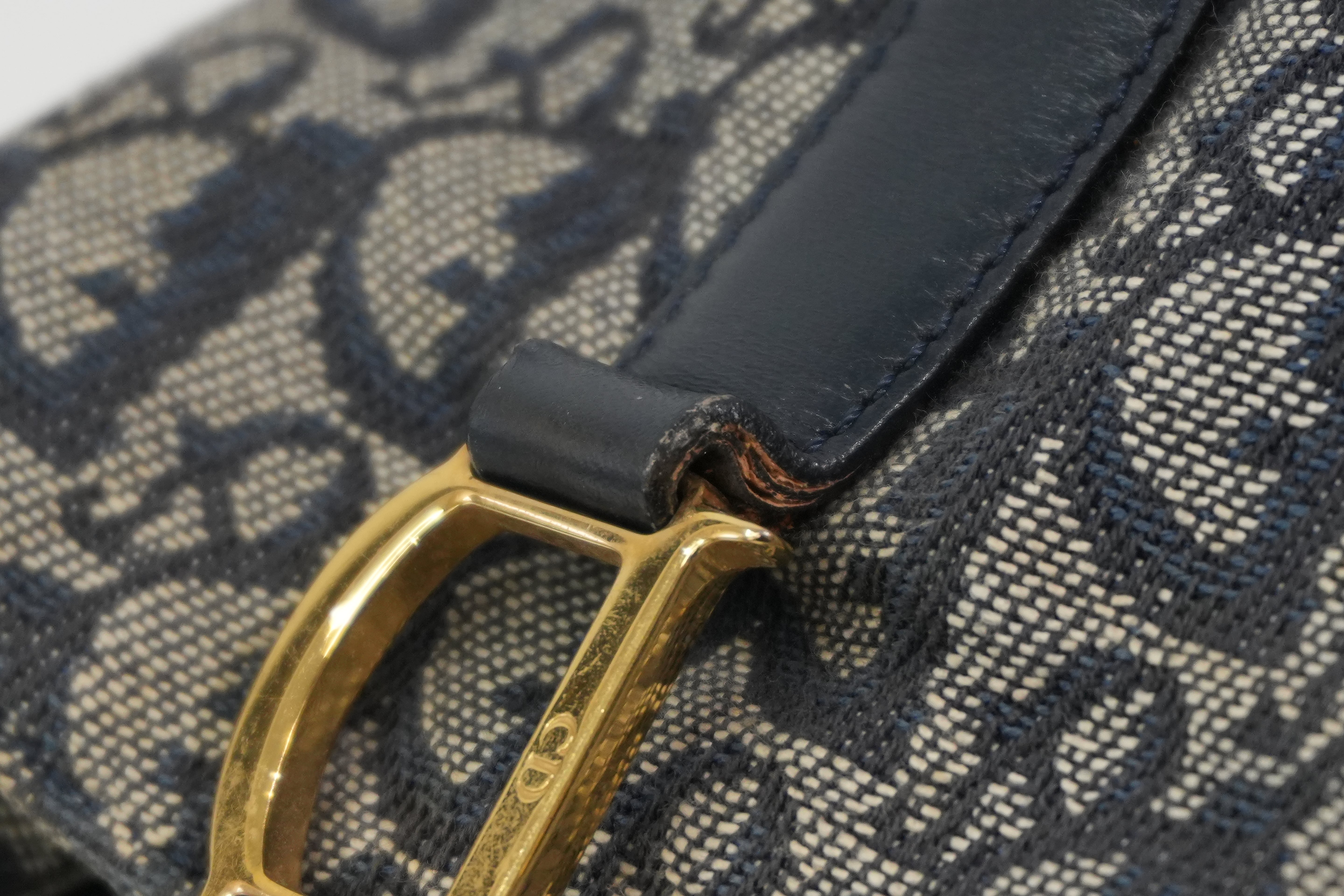 Pre-Owned Dior Oblique Tote Bag Blue