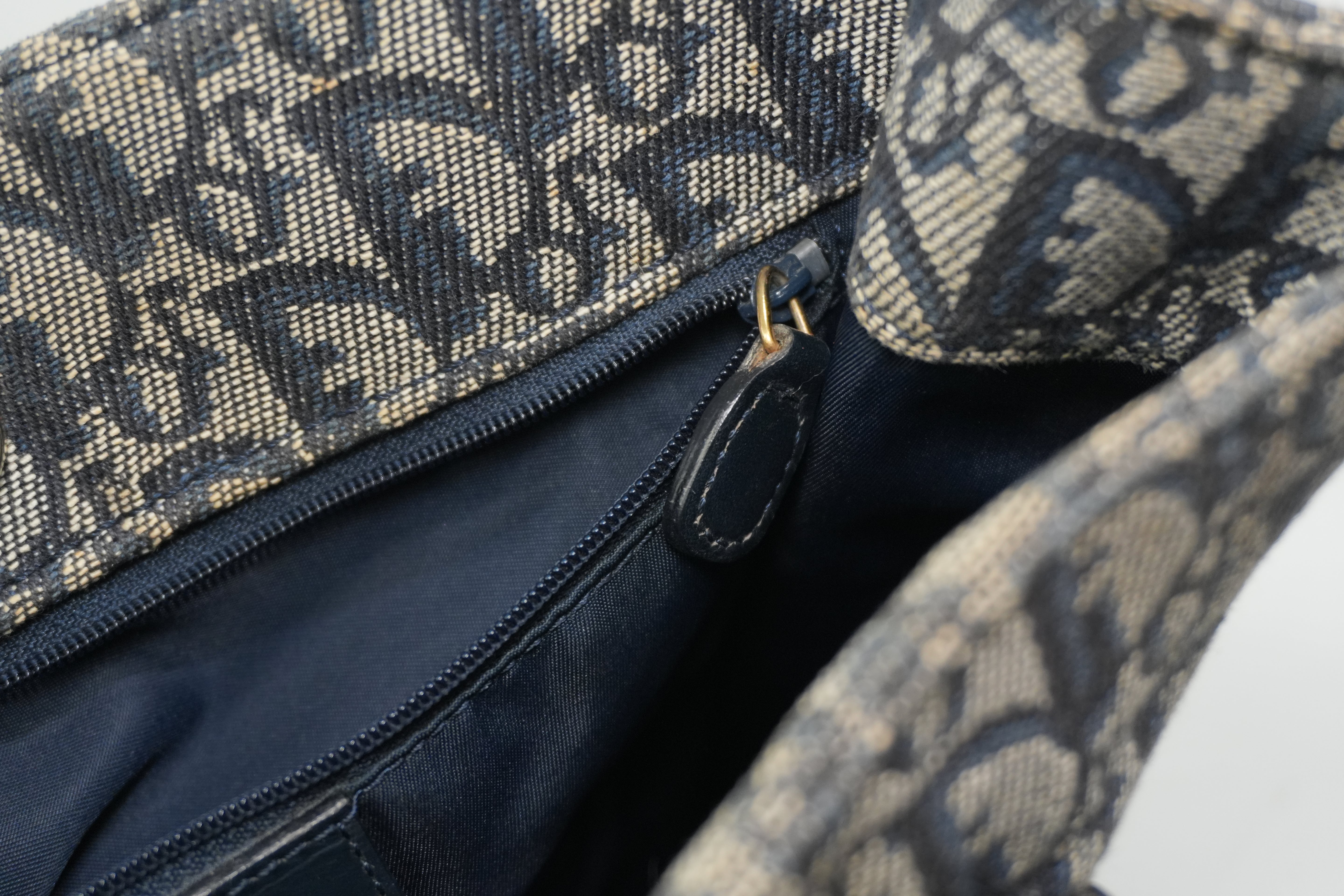 Pre-Owned Dior Oblique Tote Bag Blue