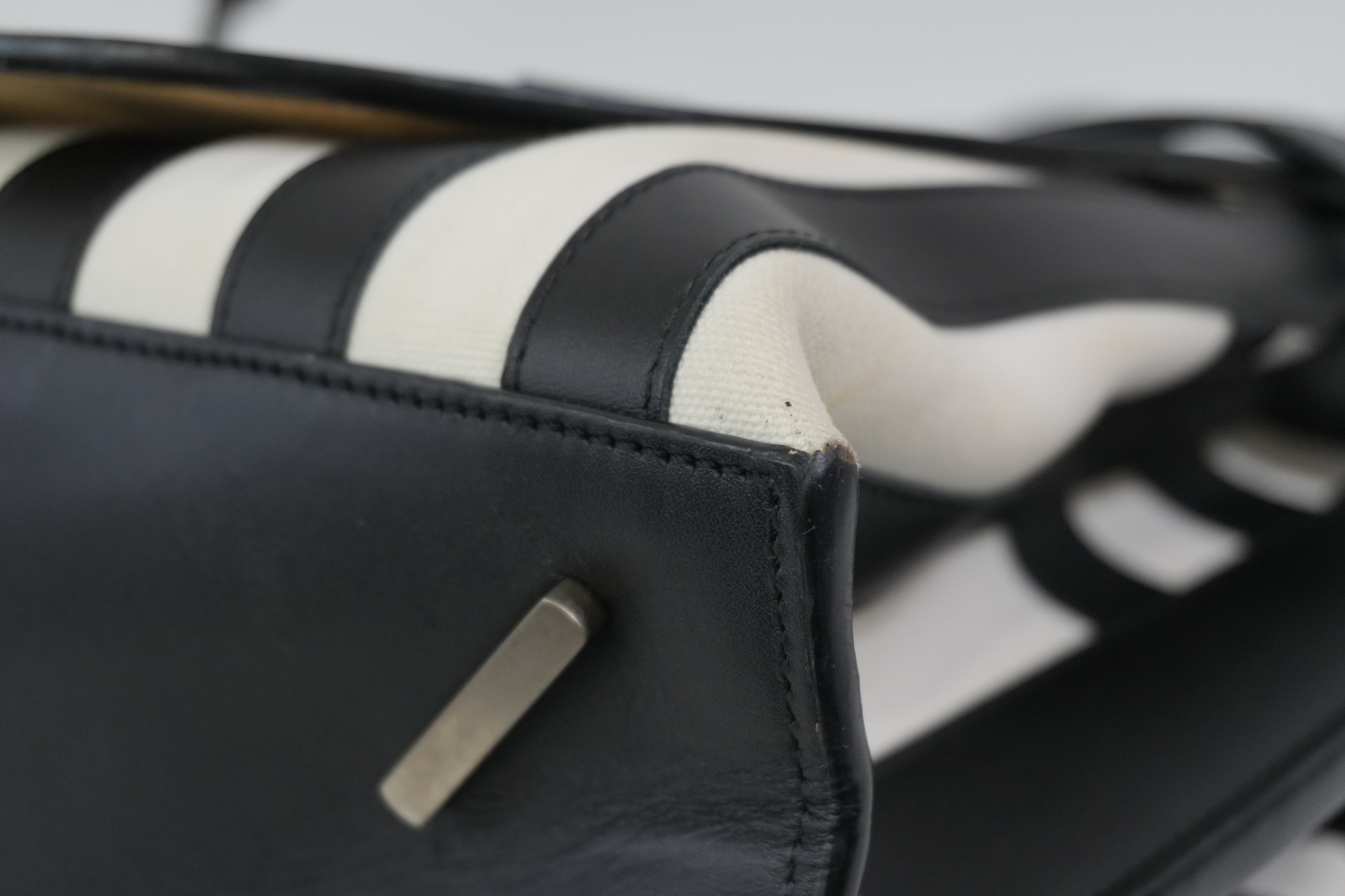 Pre-Owned Loewe Two Way Gate Shoulder Bag Black and White