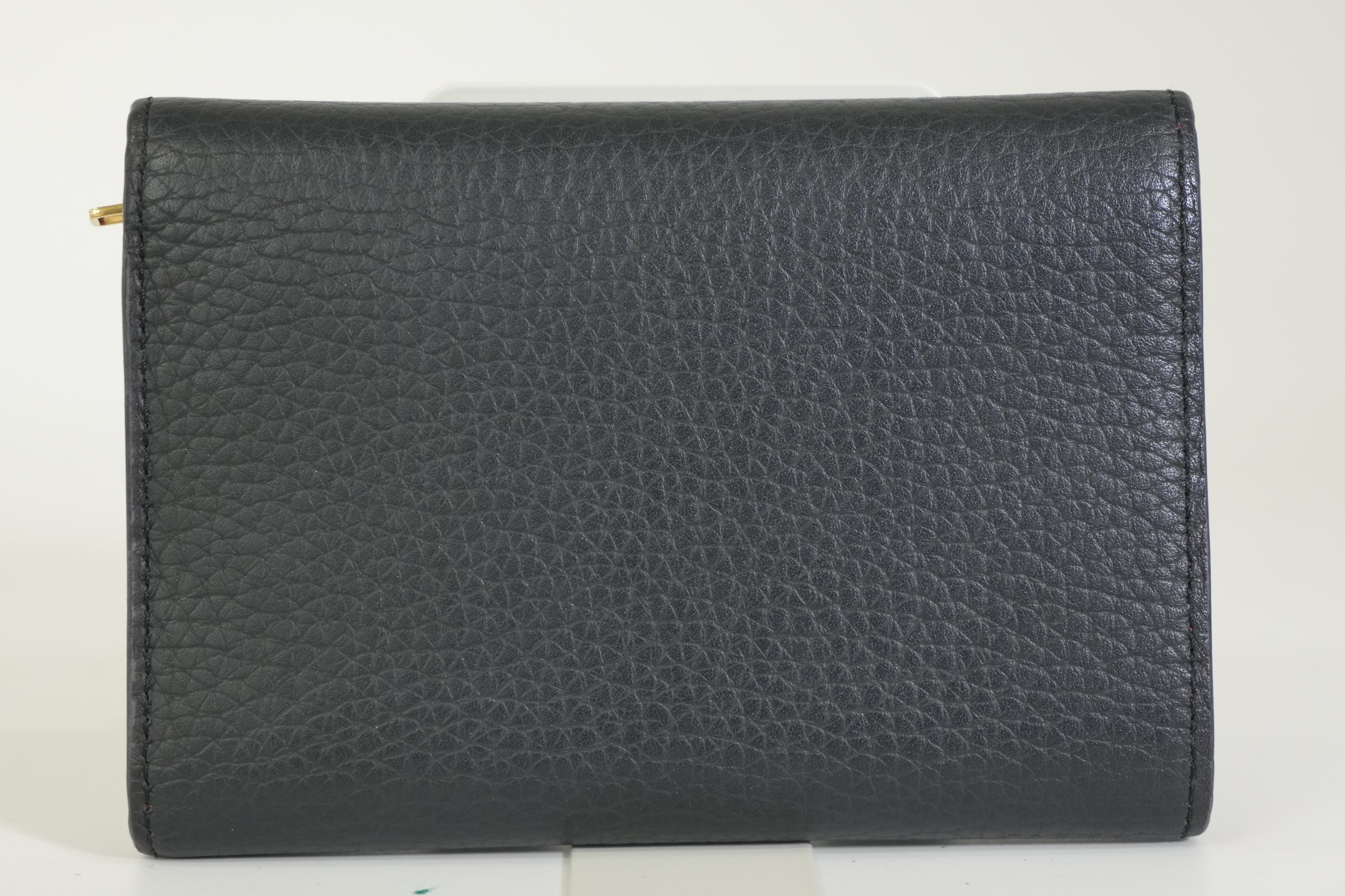 Pre-owned Louis Vuitton Capucine Compact Wallet Black