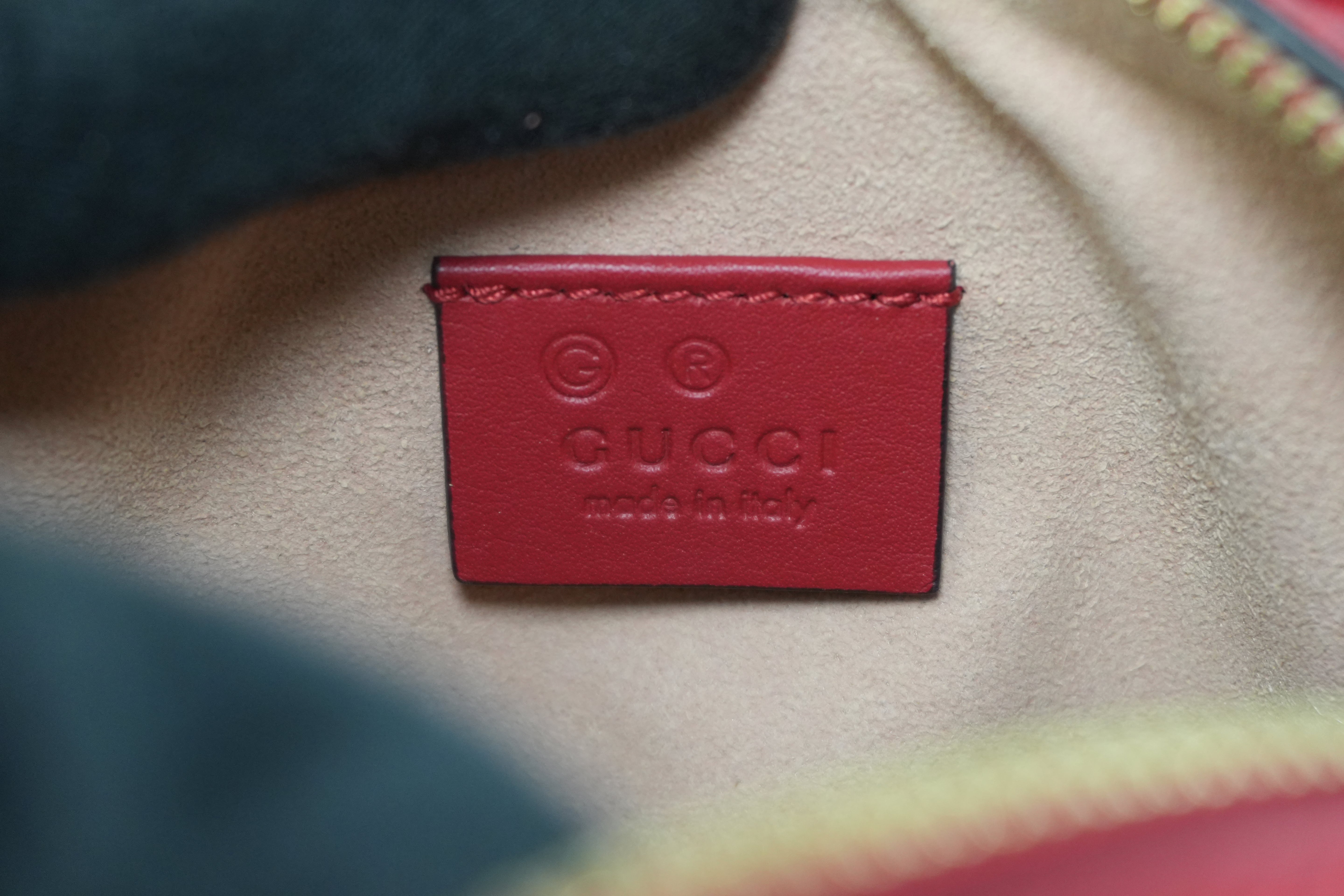 Pre-owned Gucci Leather Blooms Two Way Shoulder Bag Blue and Red