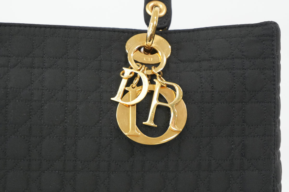 Pre-Owned Dior Quilted Cannage Handbag Black